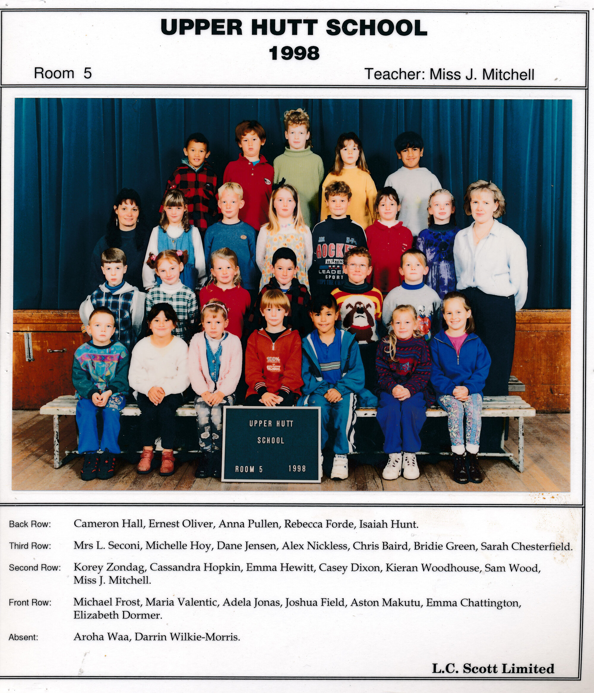 Upper Hutt School, Room 5; 1998