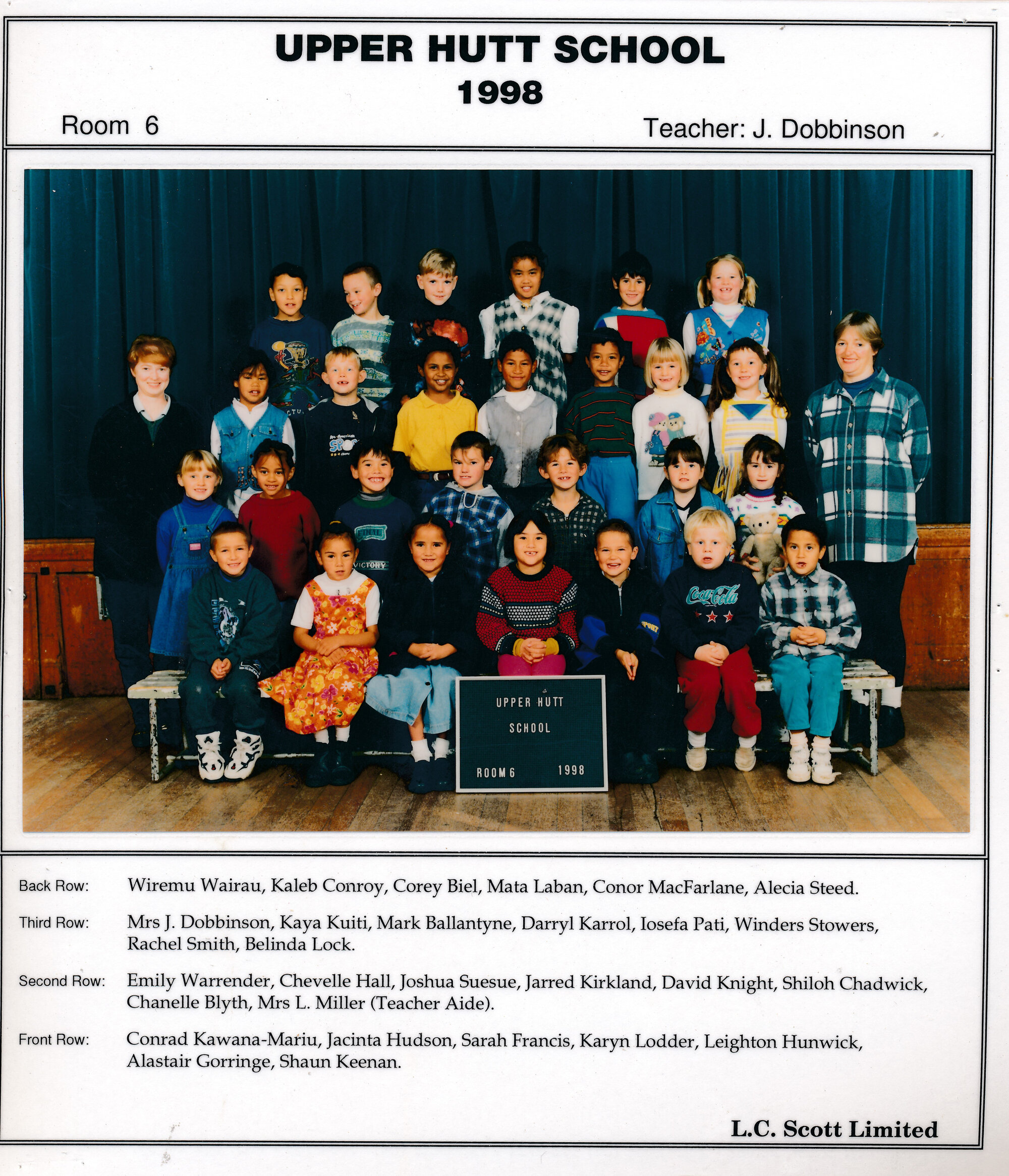 Upper Hutt School, Room 6; 1998
