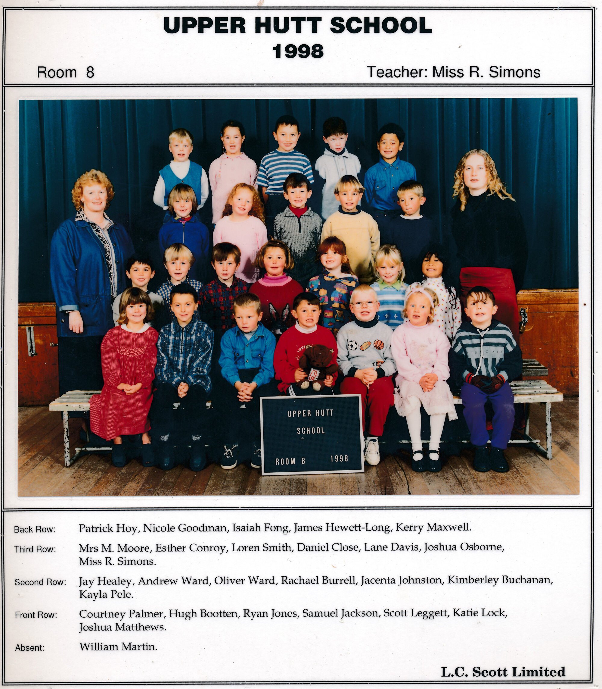 Upper Hutt School, Room 8; 1998