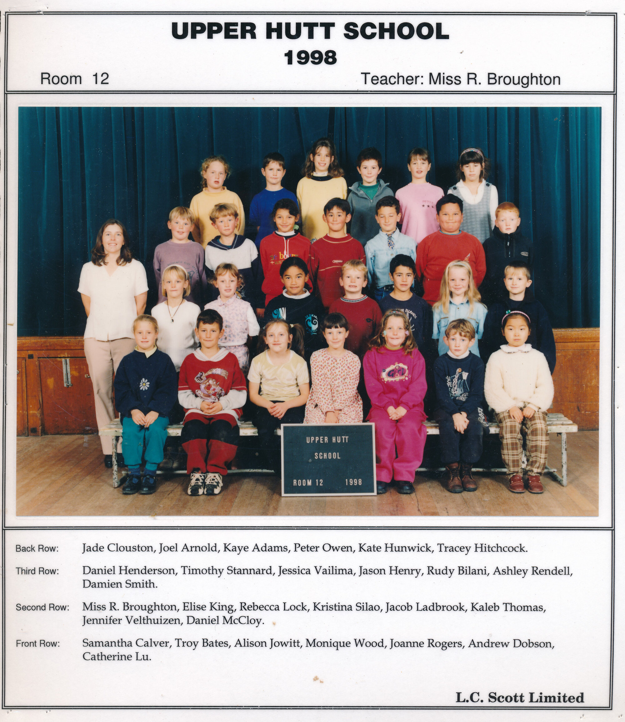 Upper Hutt School, Room 12; 1998