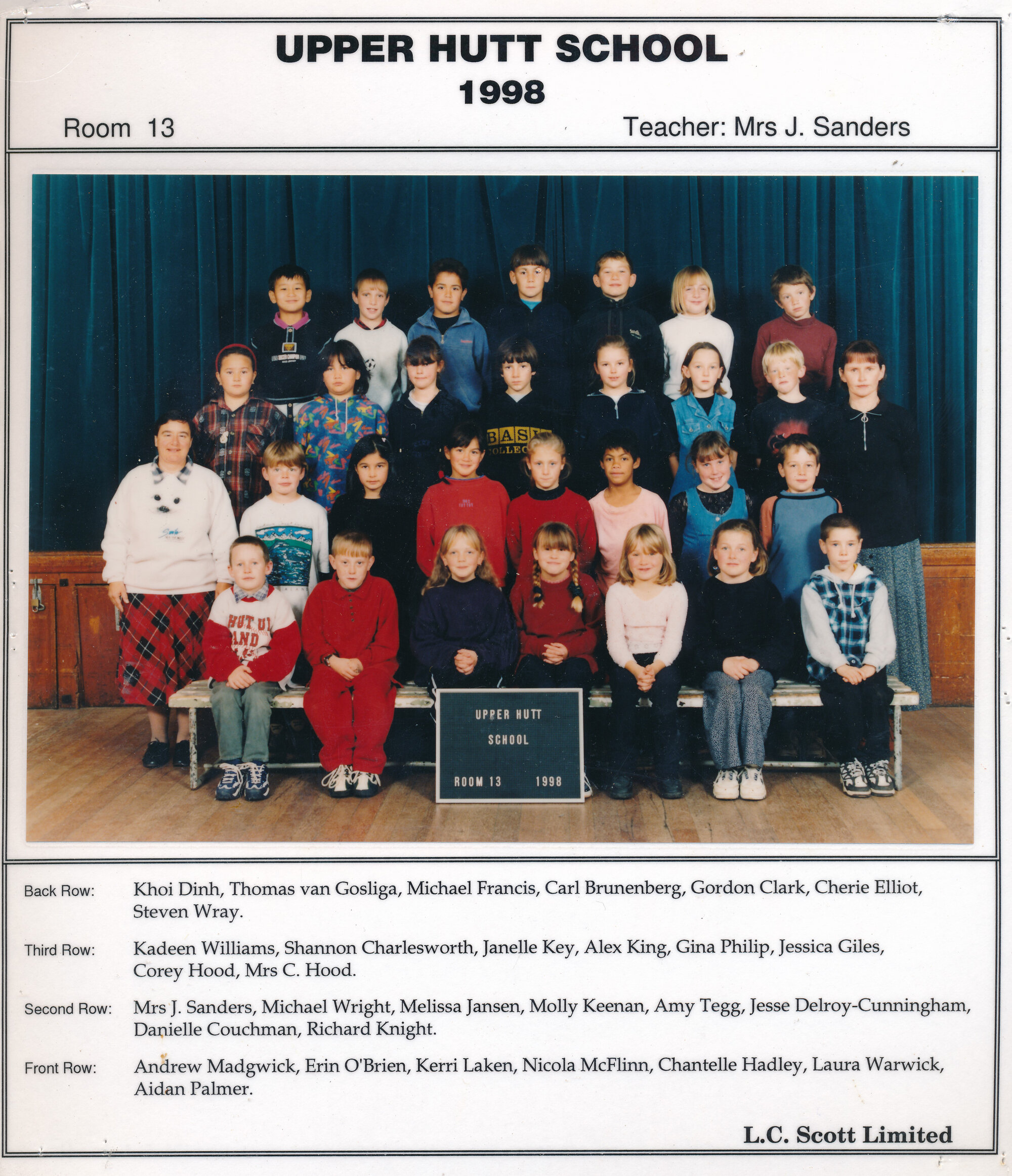 Upper Hutt School, Room 13; 1998