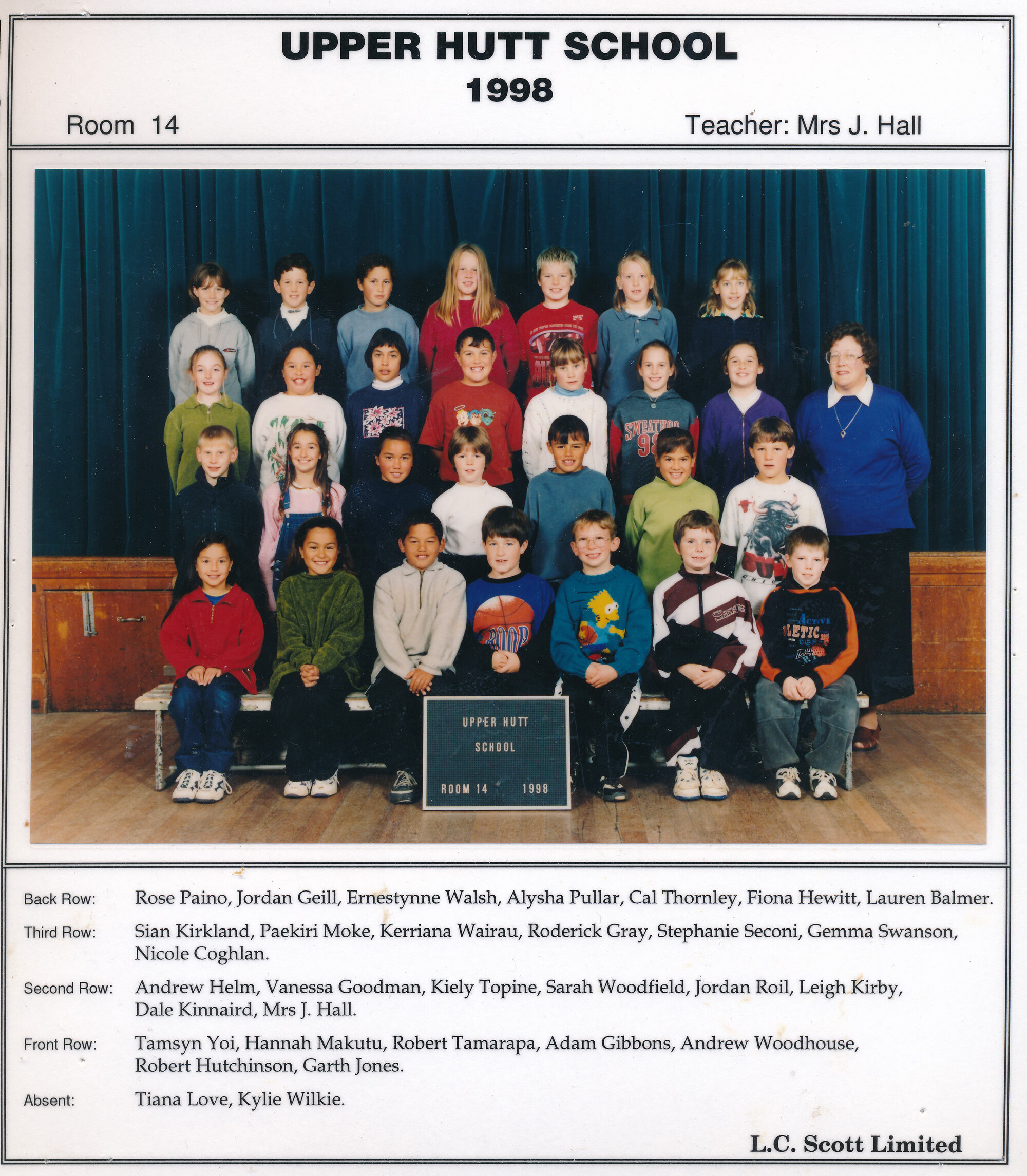 Upper Hutt School, Room 14; 1998