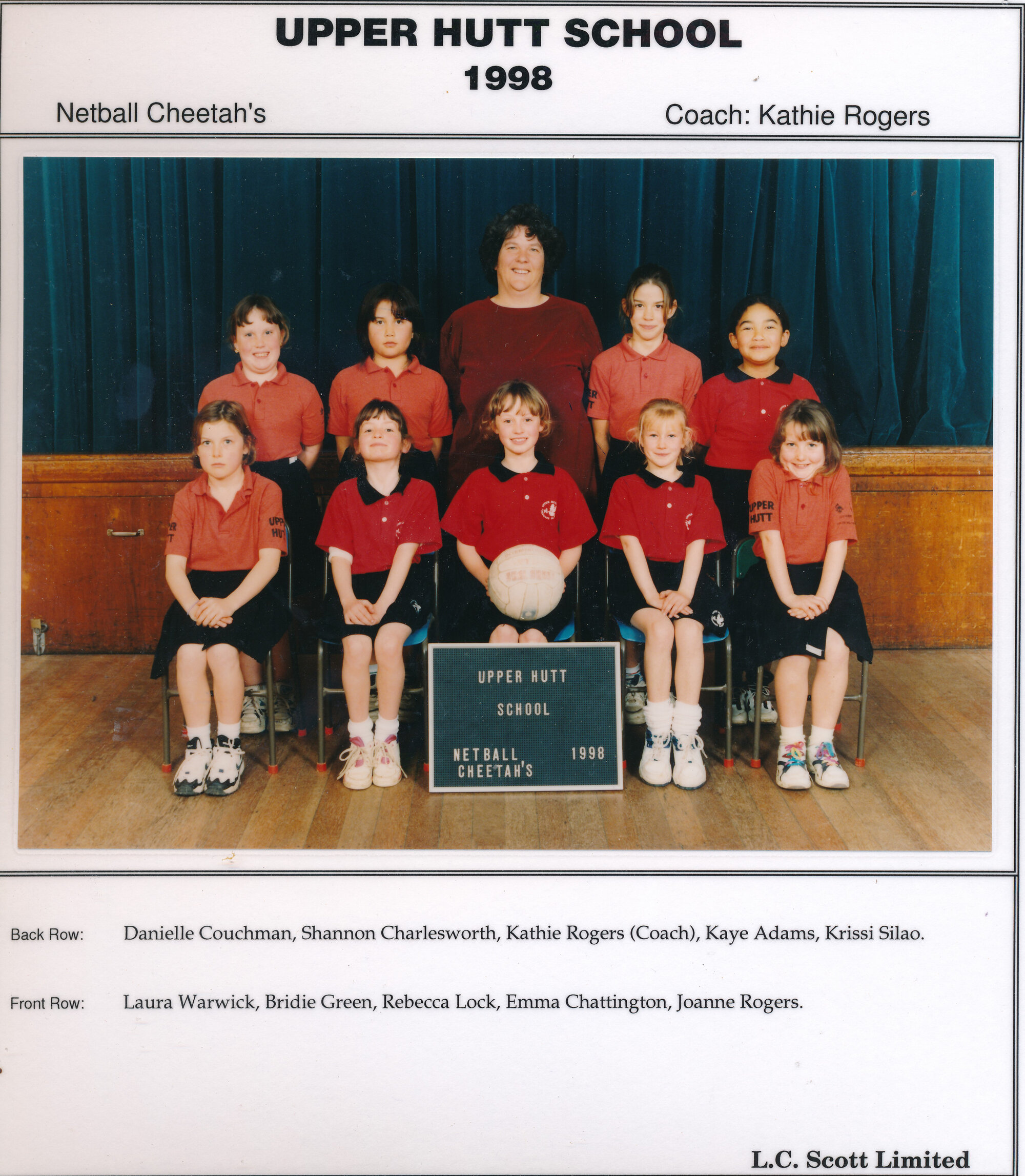 Upper Hutt School, Netball 'Cheetahs'; 1998