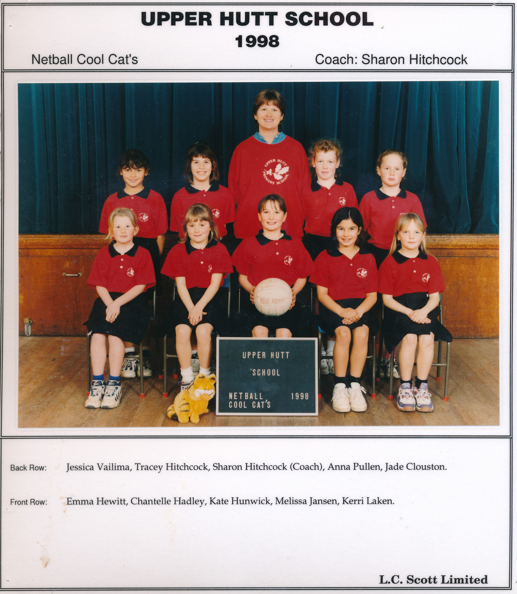 Upper Hutt School, Netball 'Cool Cats'; 1998