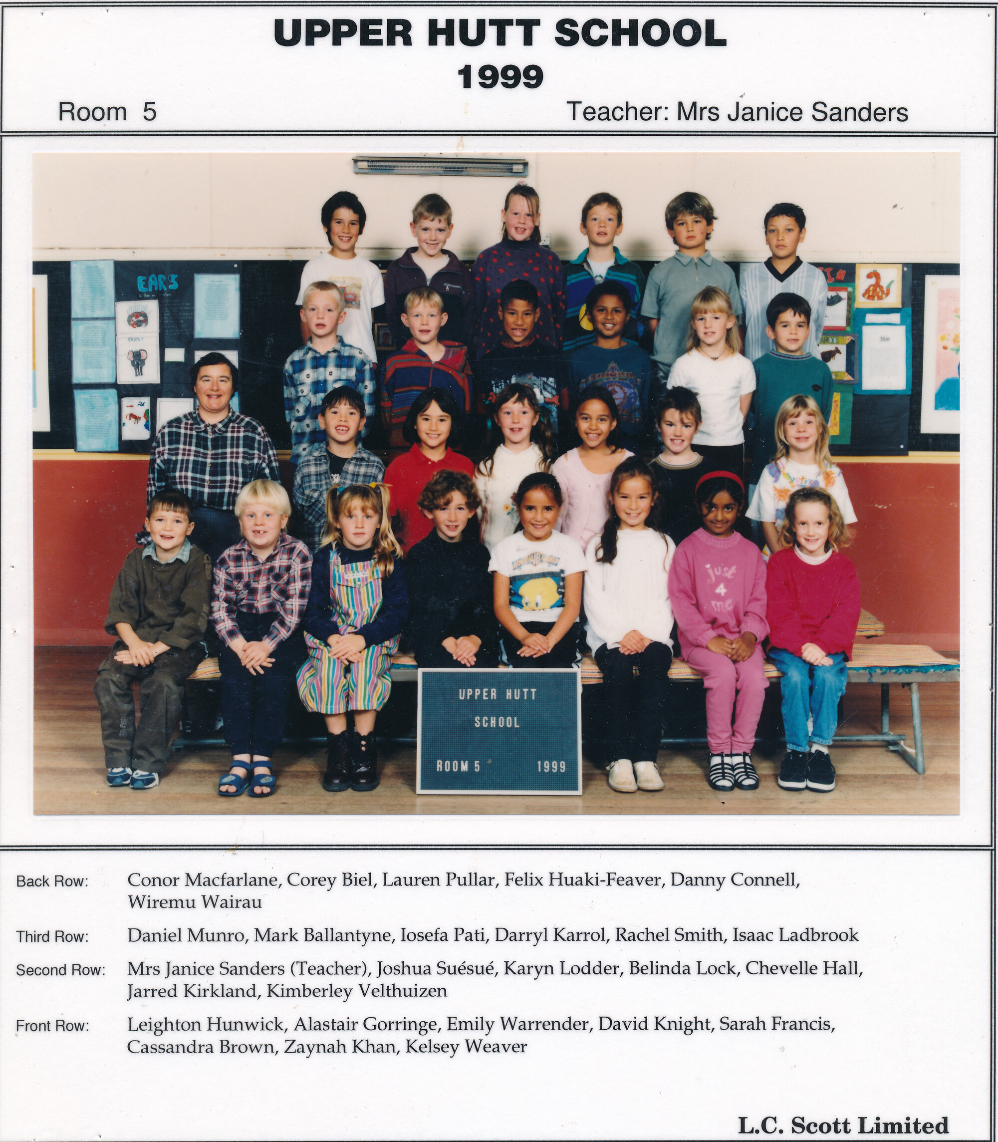 Upper Hutt School, Room 5; 1999