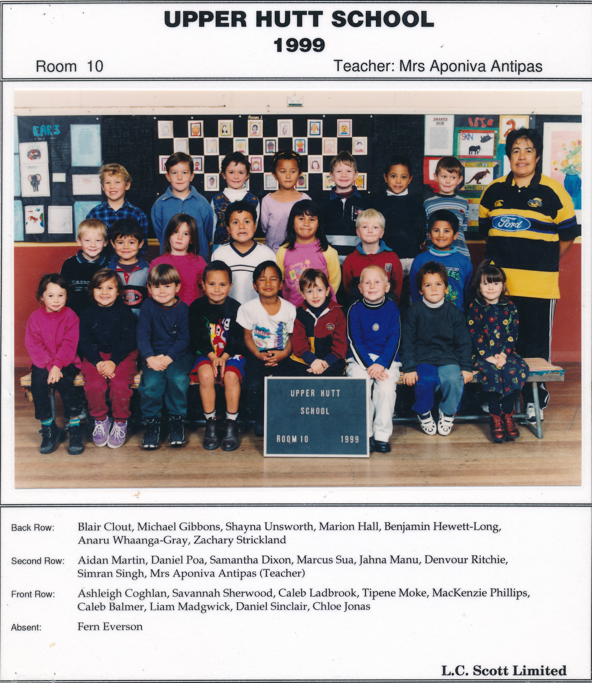 Upper Hutt School, Room 10; 1999