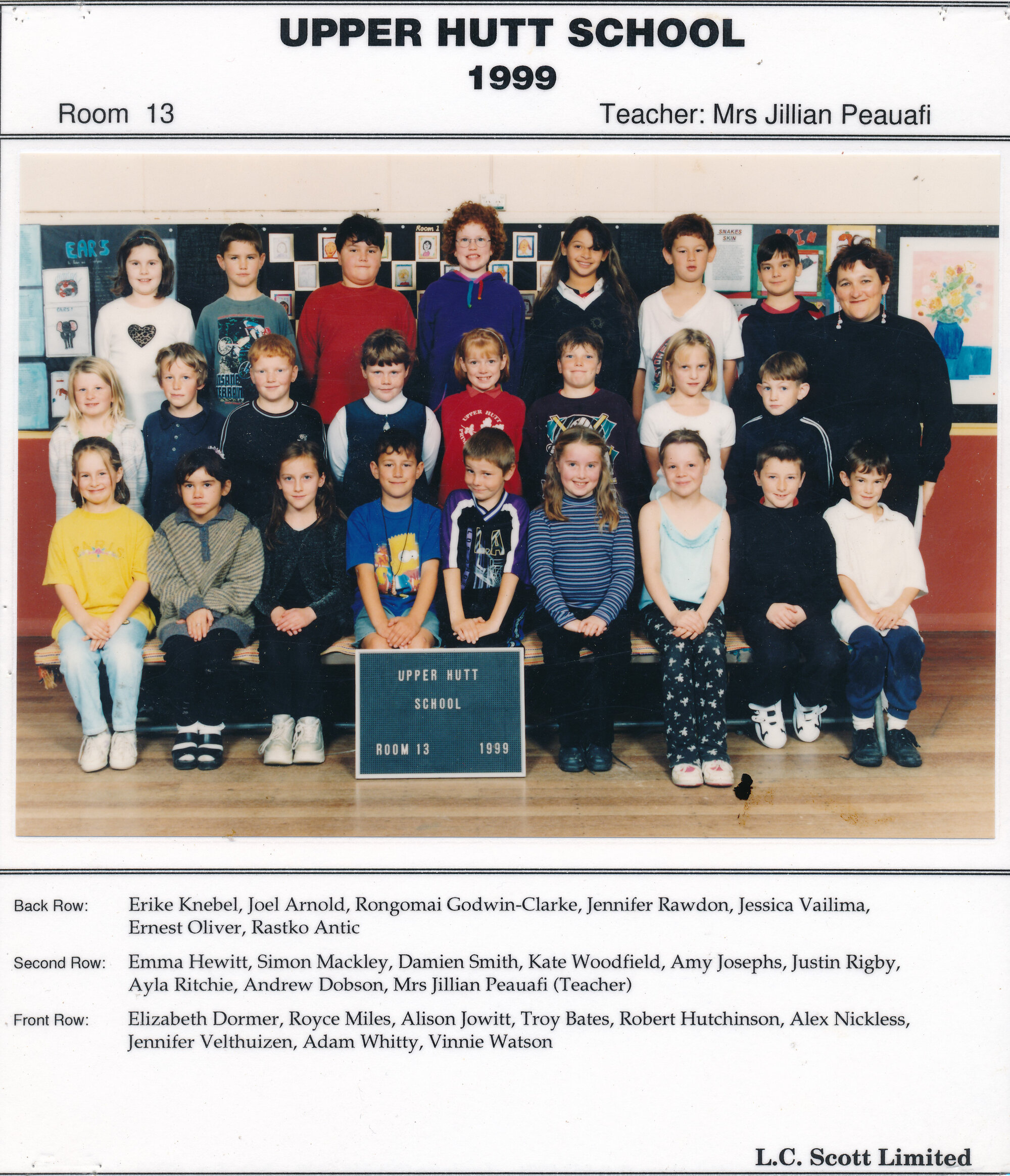Upper Hutt School, Room 13; 1999