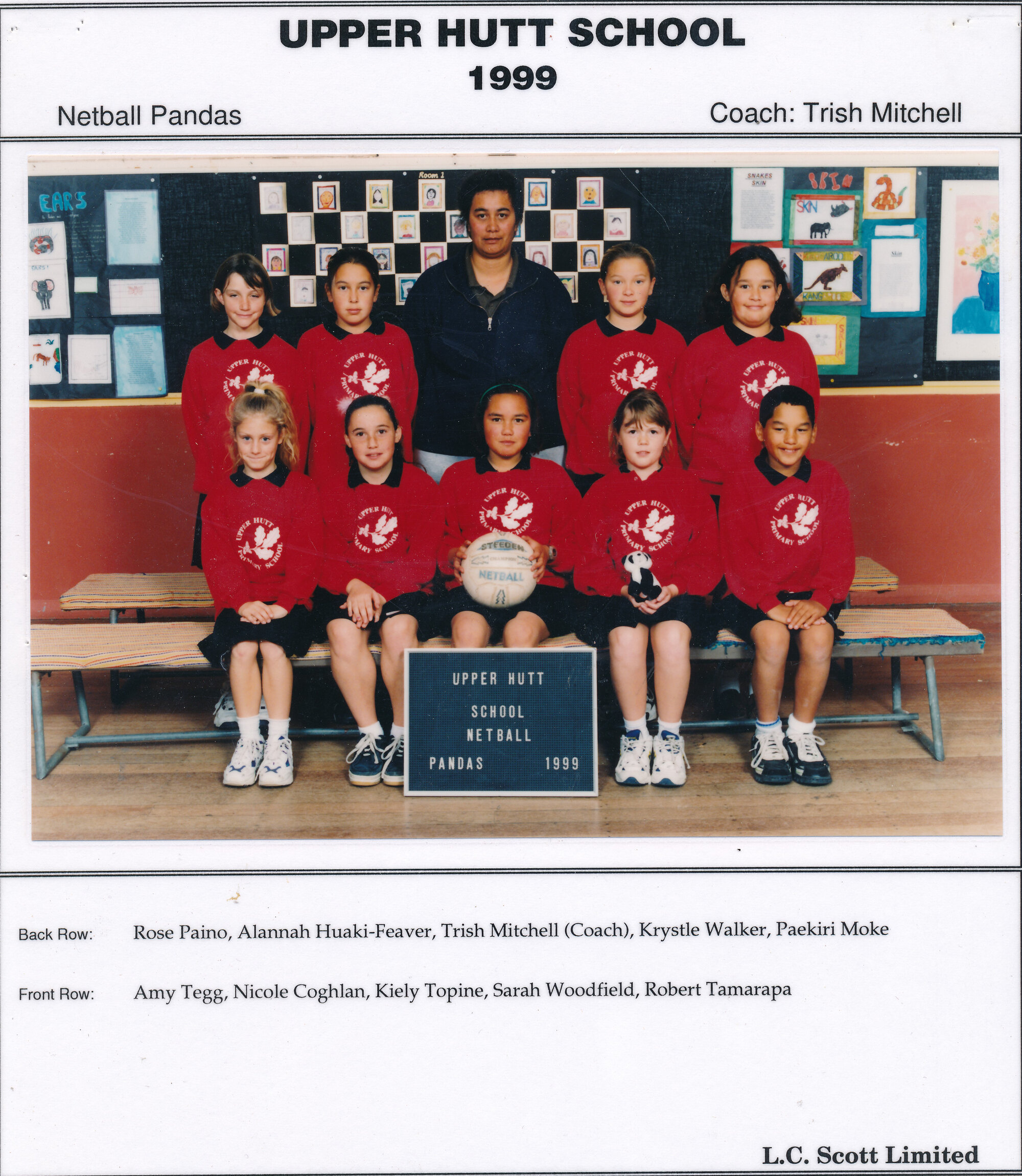 Upper Hutt School, Netball 'Pandas'; 1999