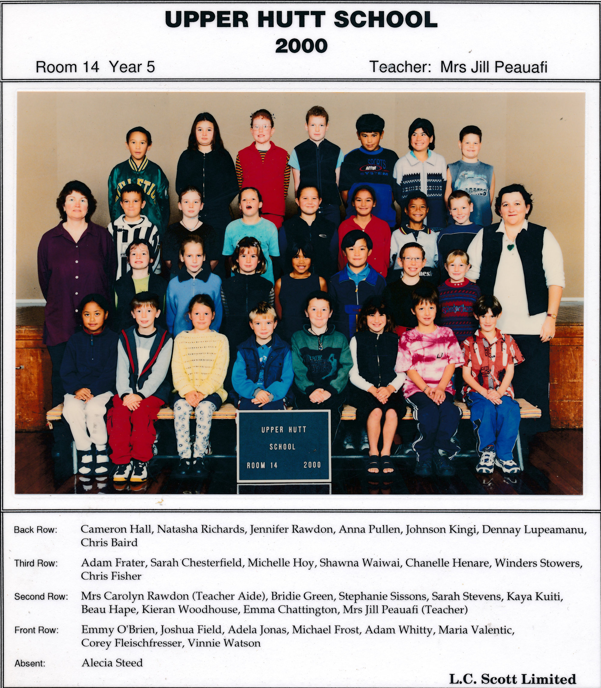 Upper Hutt School, Room 14, Year 5; 2000