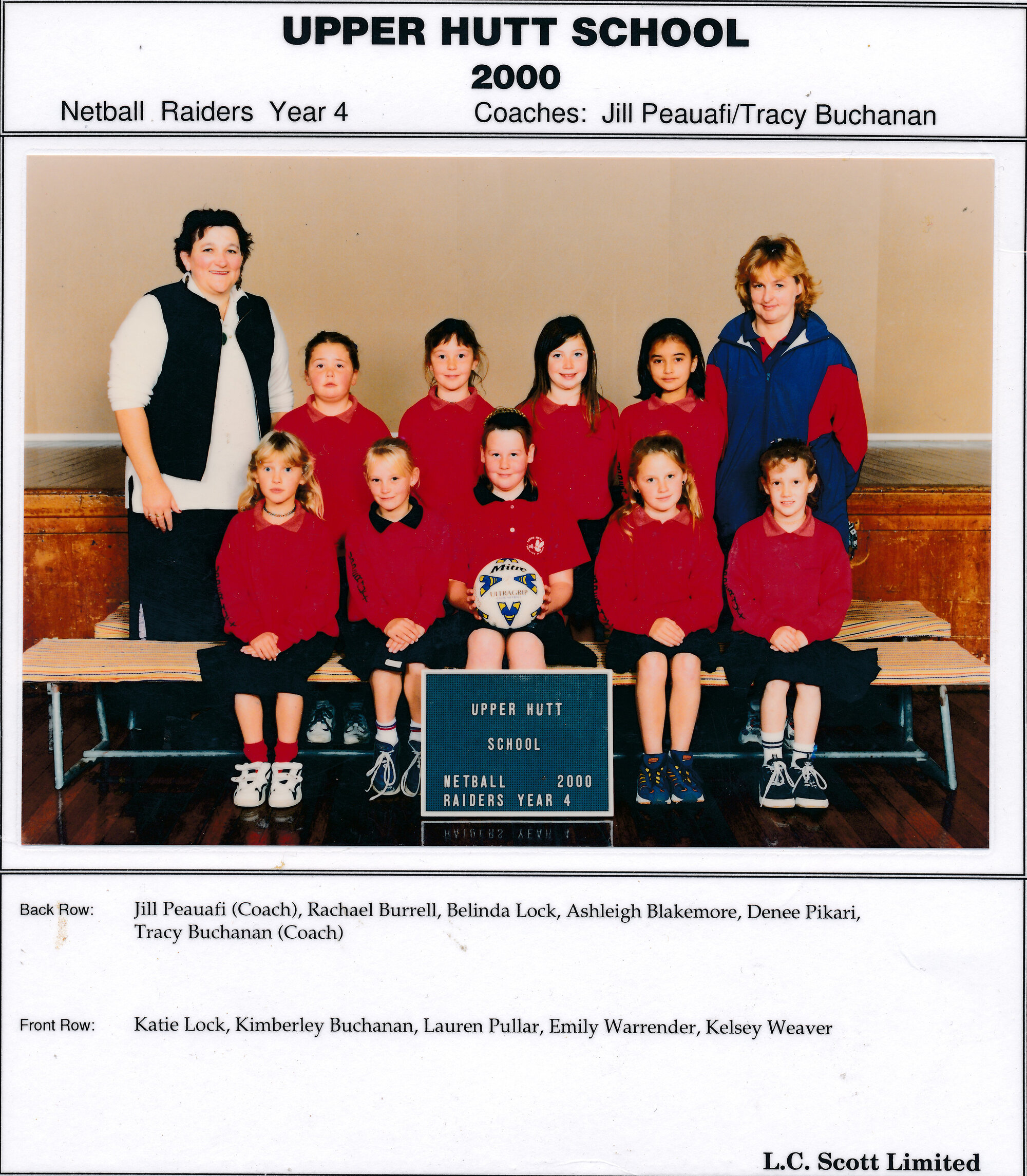 Upper Hutt School, Netball 'Raiders'; 2000