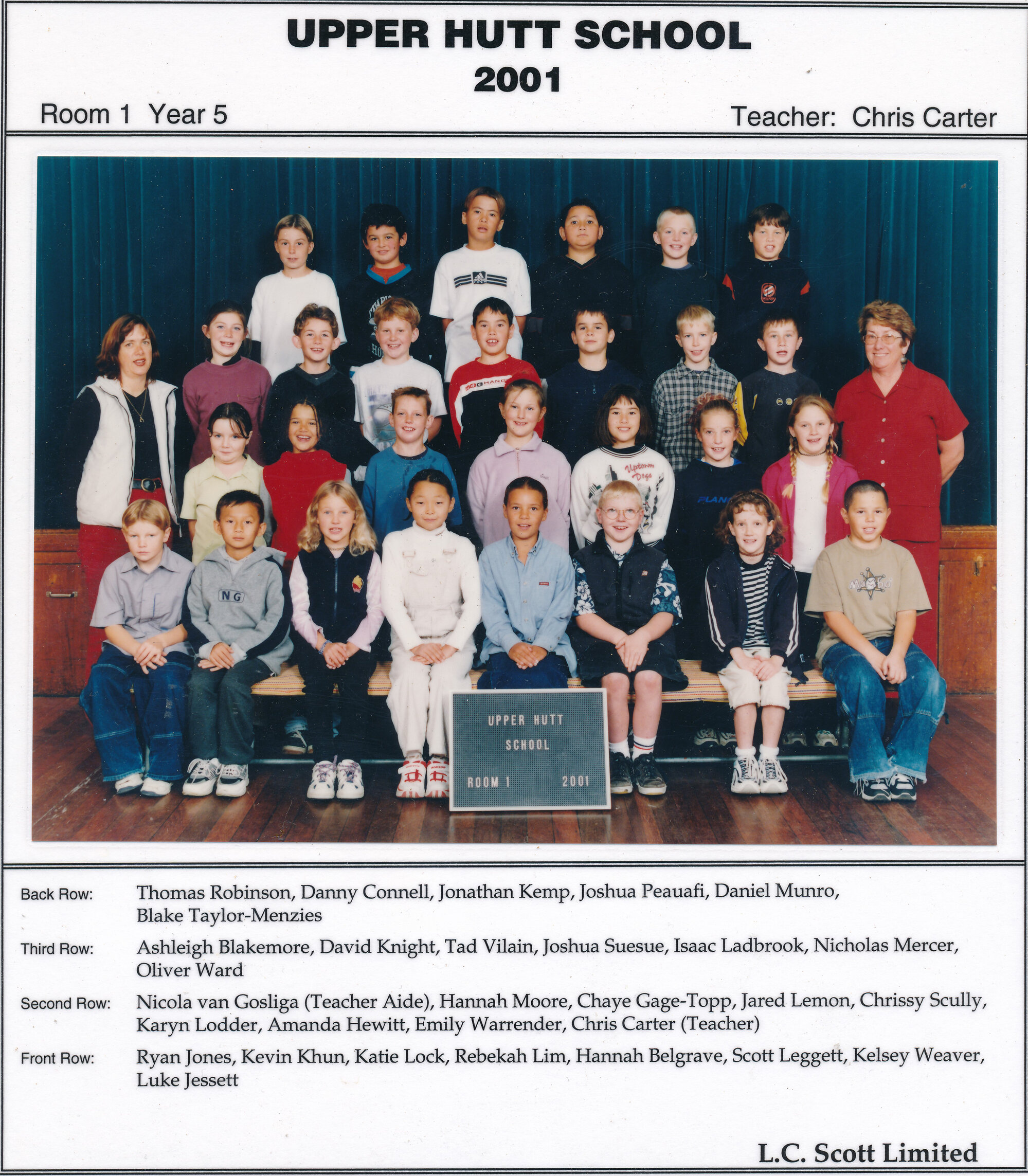 Upper Hutt School, Room 1; 2001