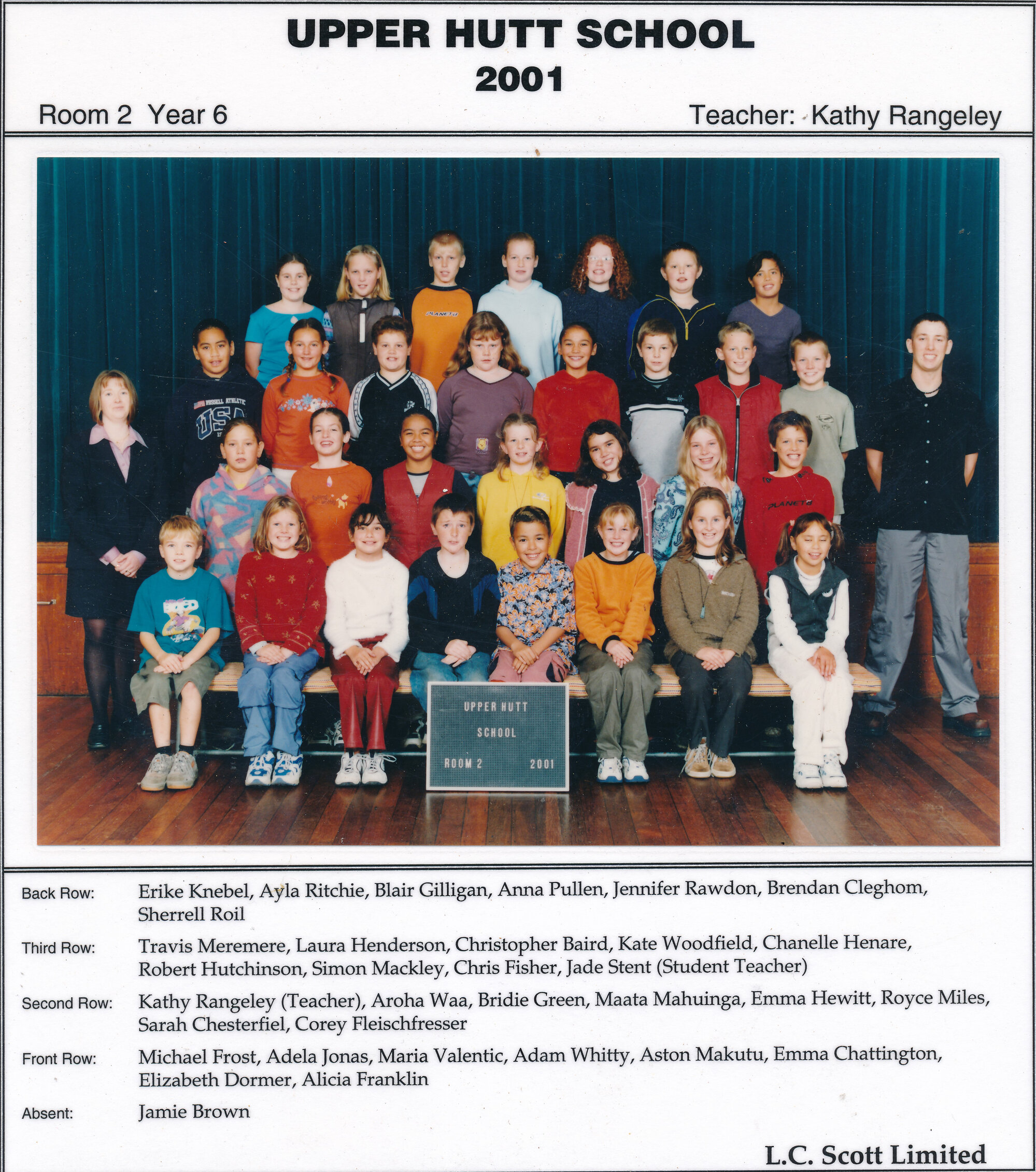 Upper Hutt School, Room 2; 2001