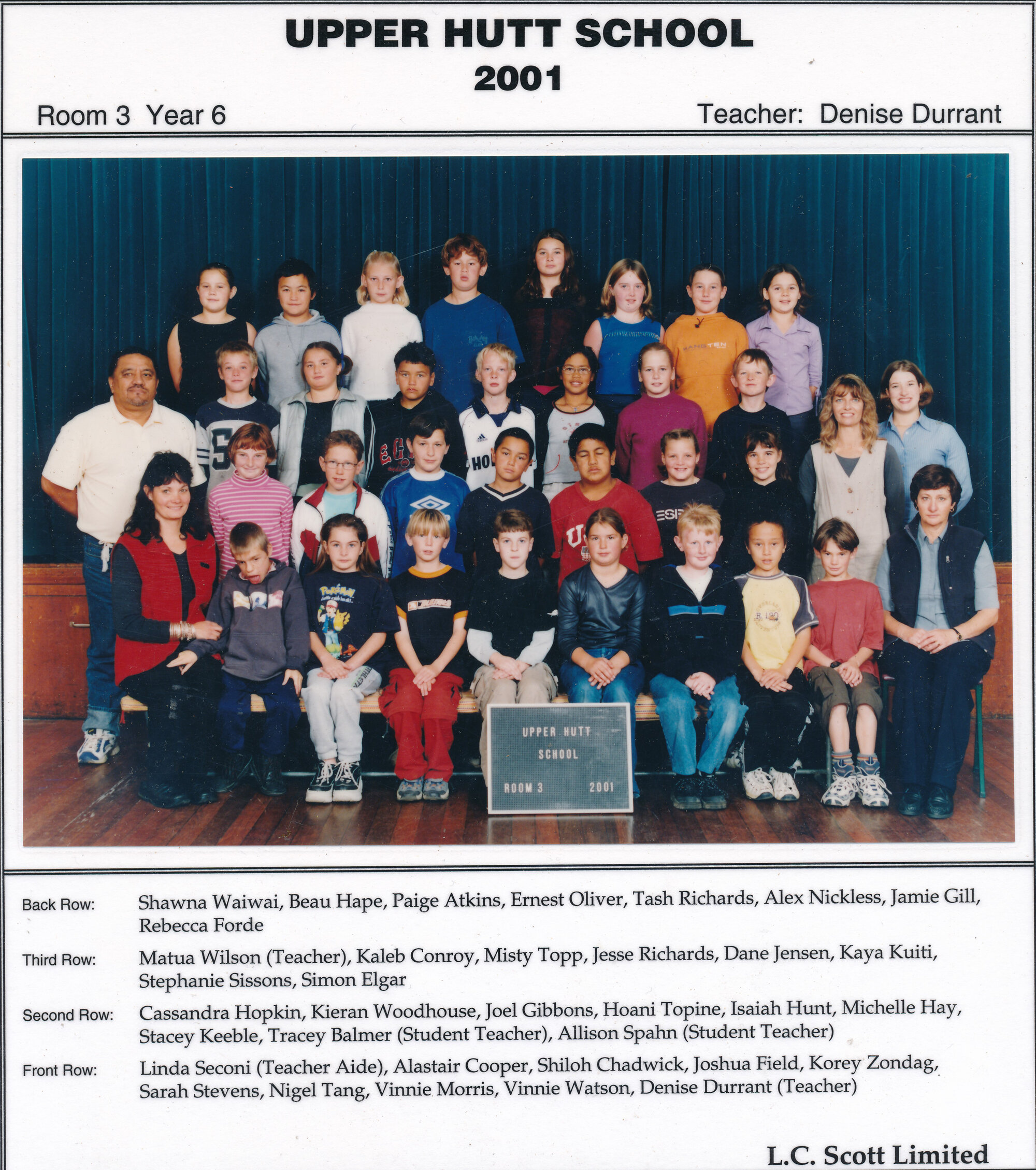 Upper Hutt School, Room 3; 2001