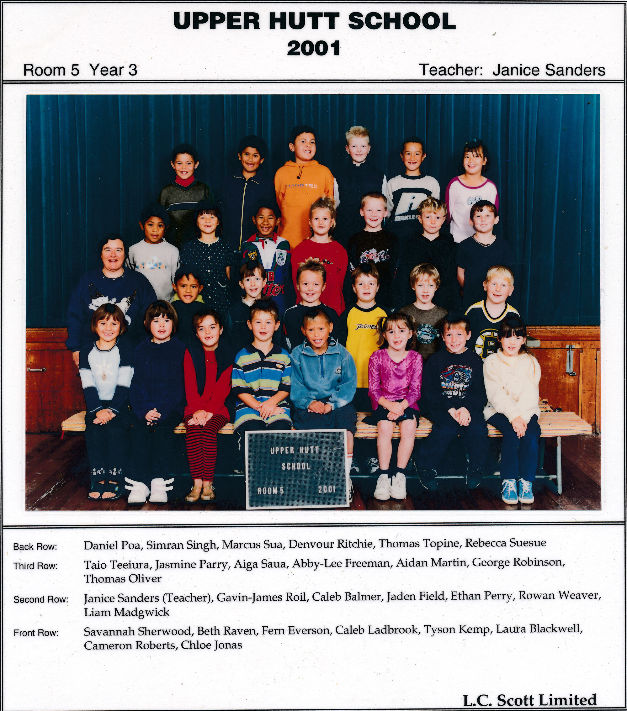 Upper Hutt School, Room 5; 2001
