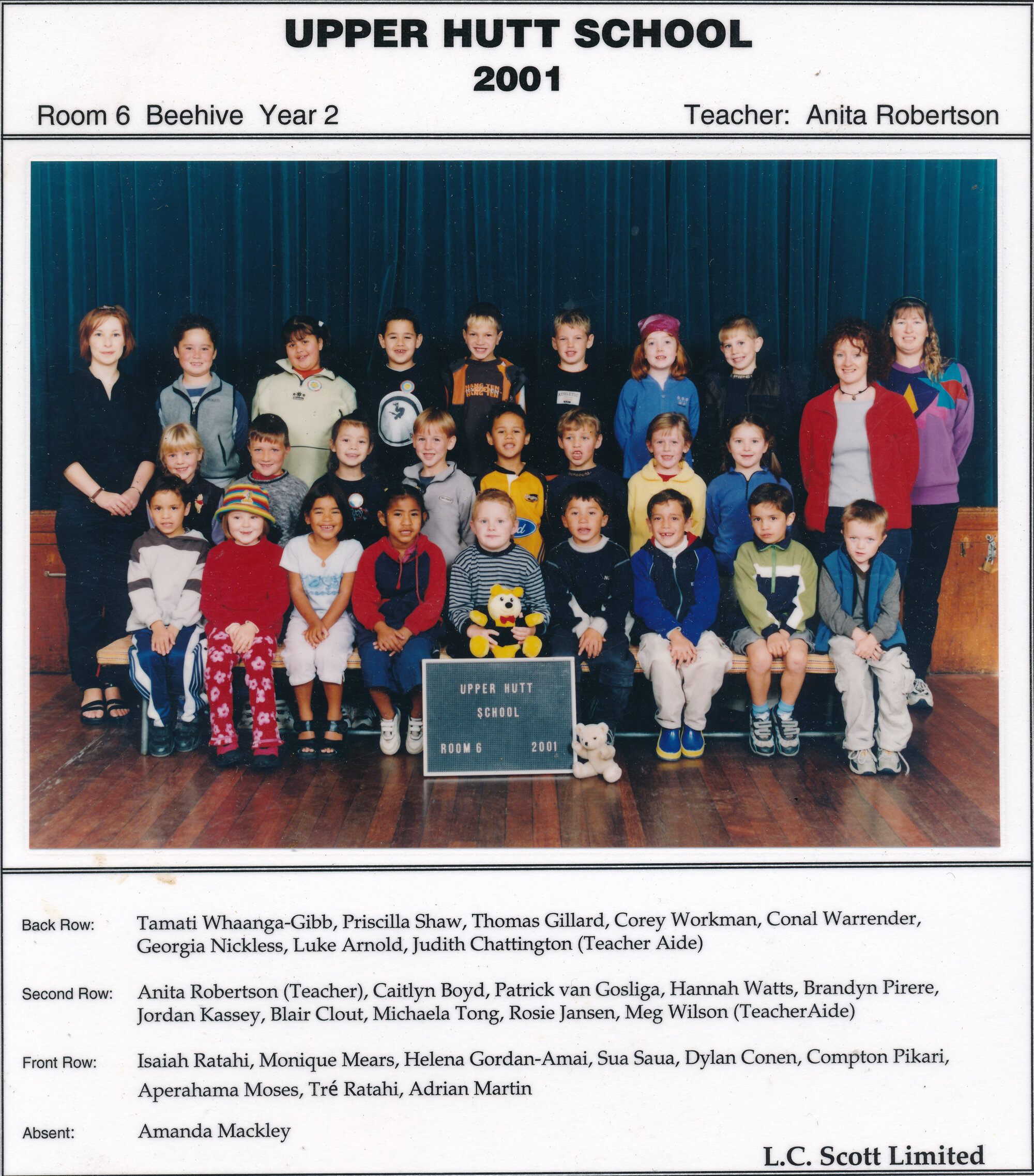 Upper Hutt School, Room 6; 2001