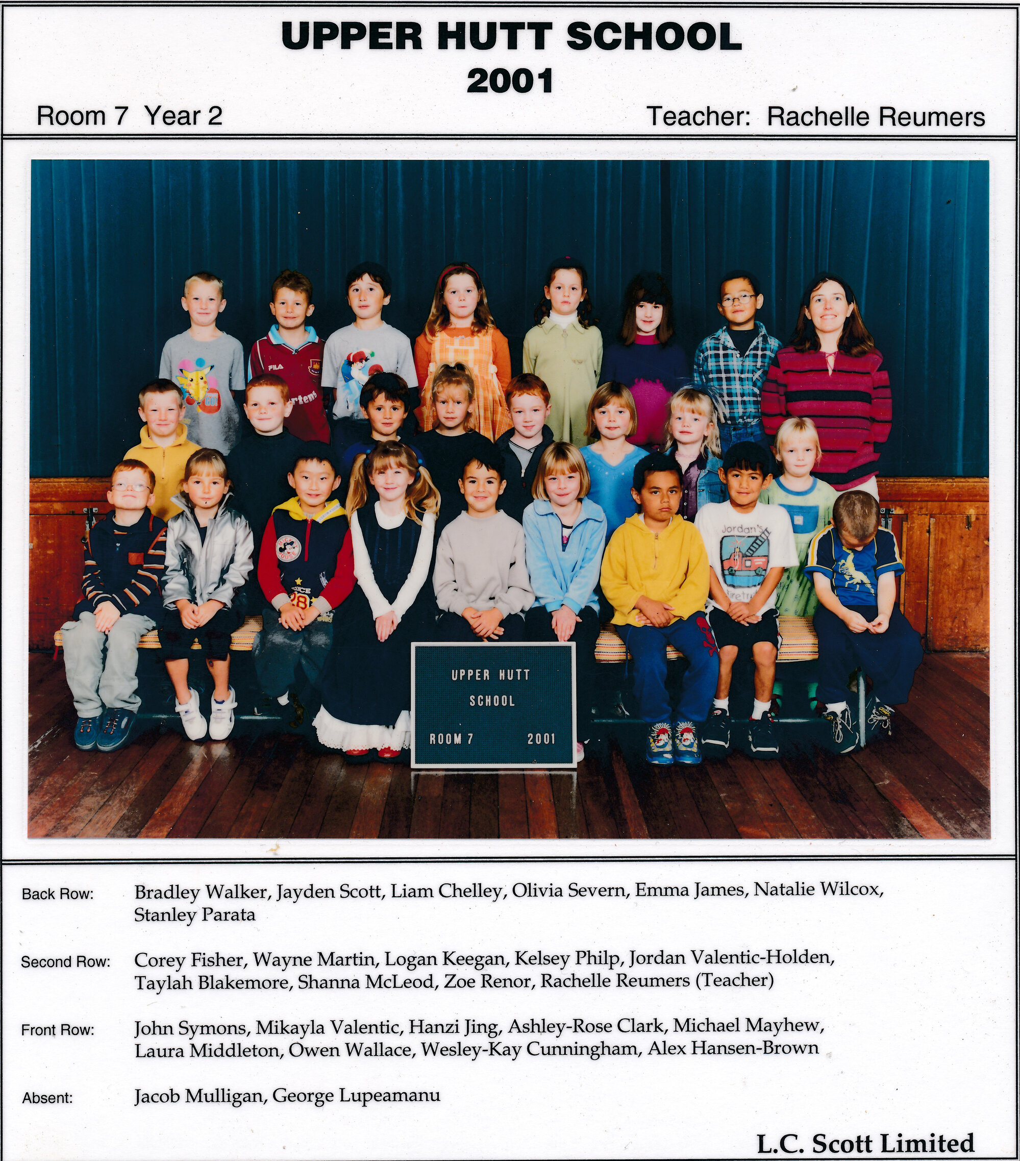 Upper Hutt School, Room 7; 2001