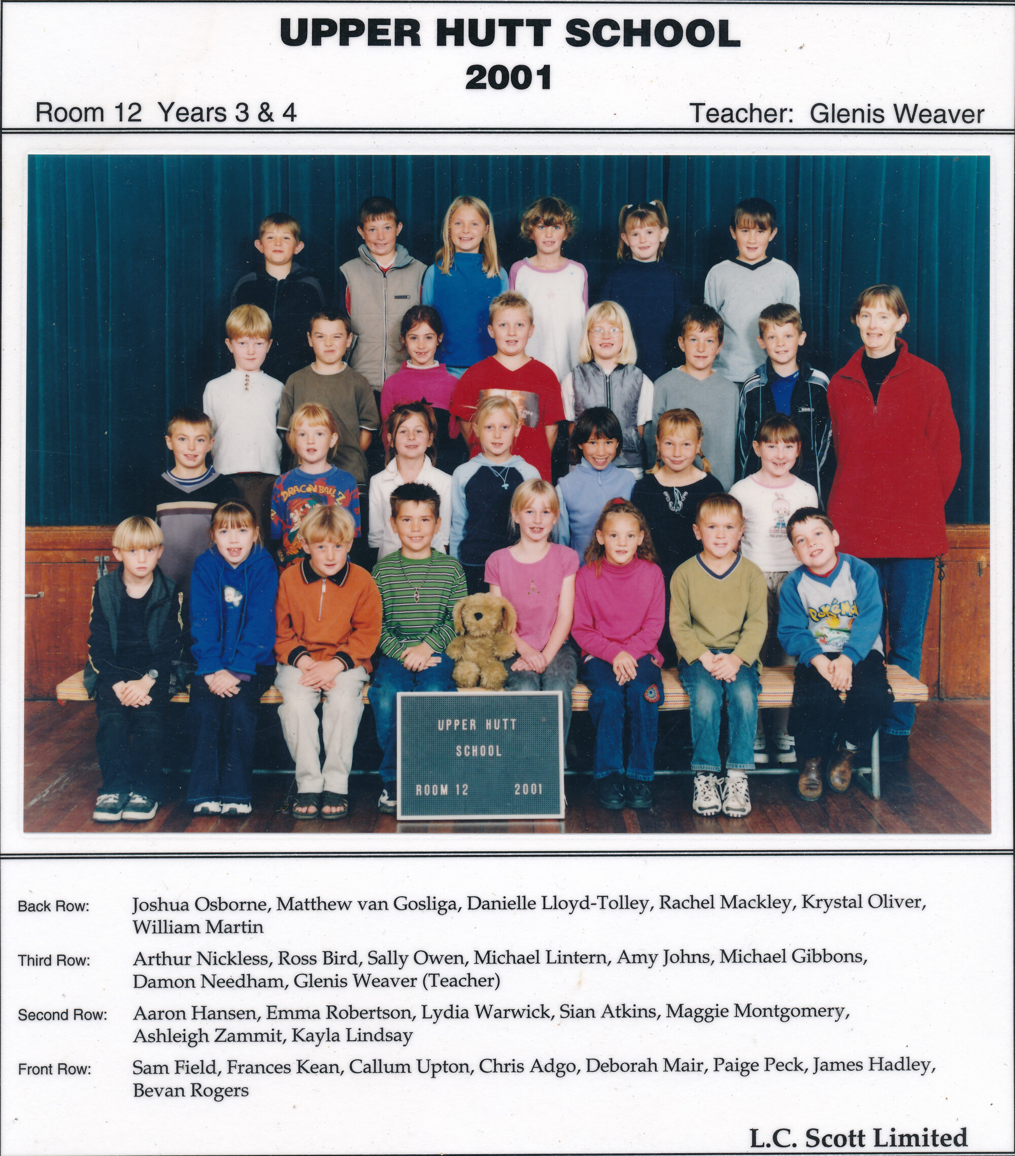 Upper Hutt School, Room 12; 2001