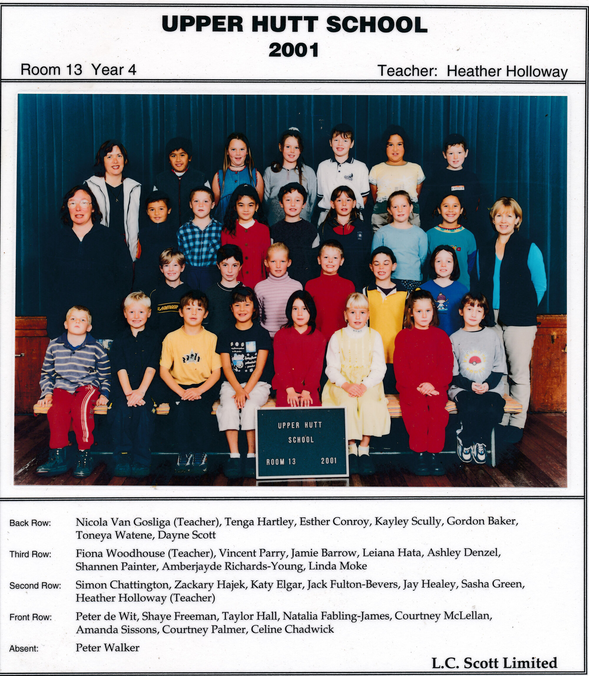 Upper Hutt School, Room 13; 2001