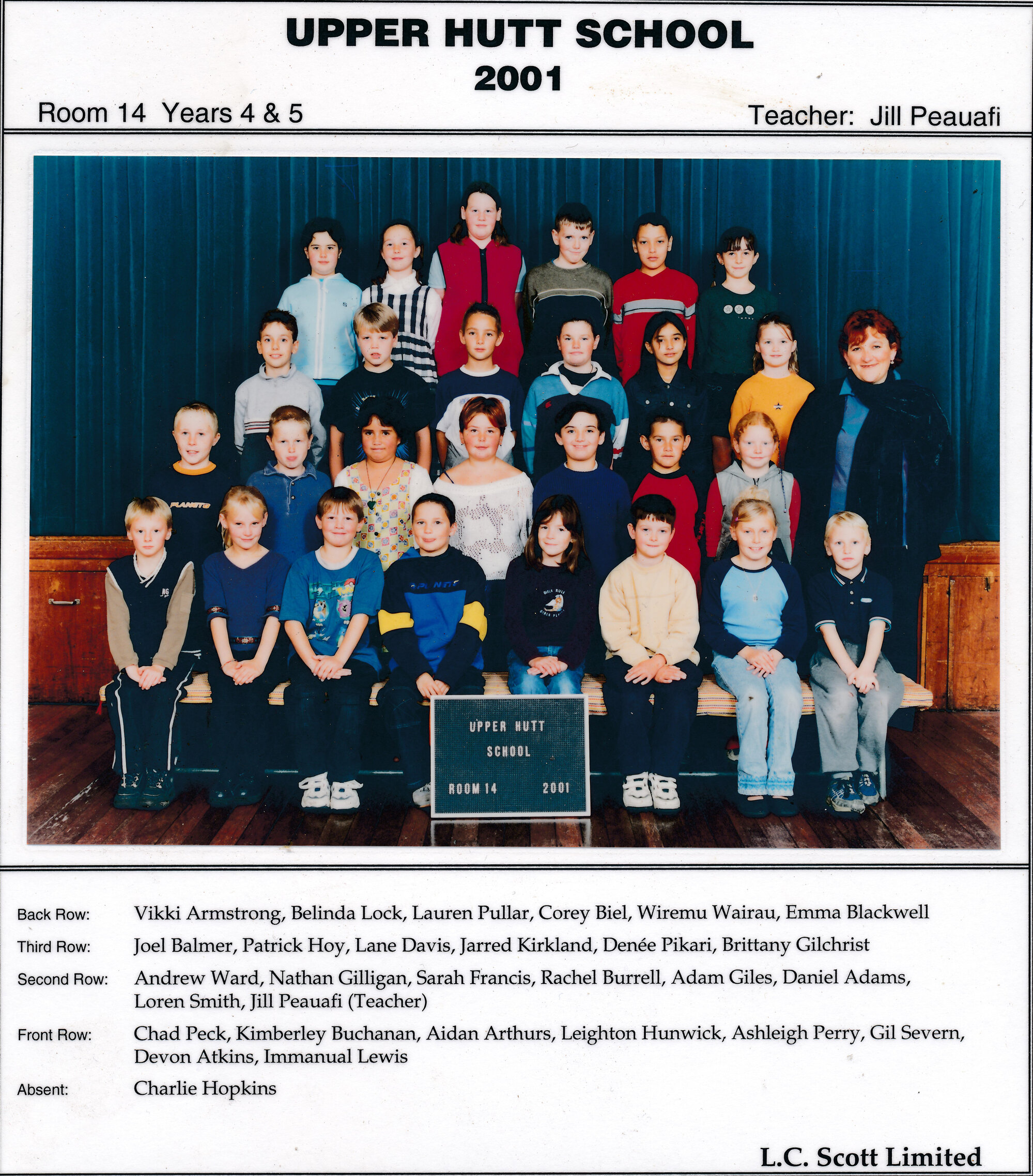 Upper Hutt School, Room 14; 2001