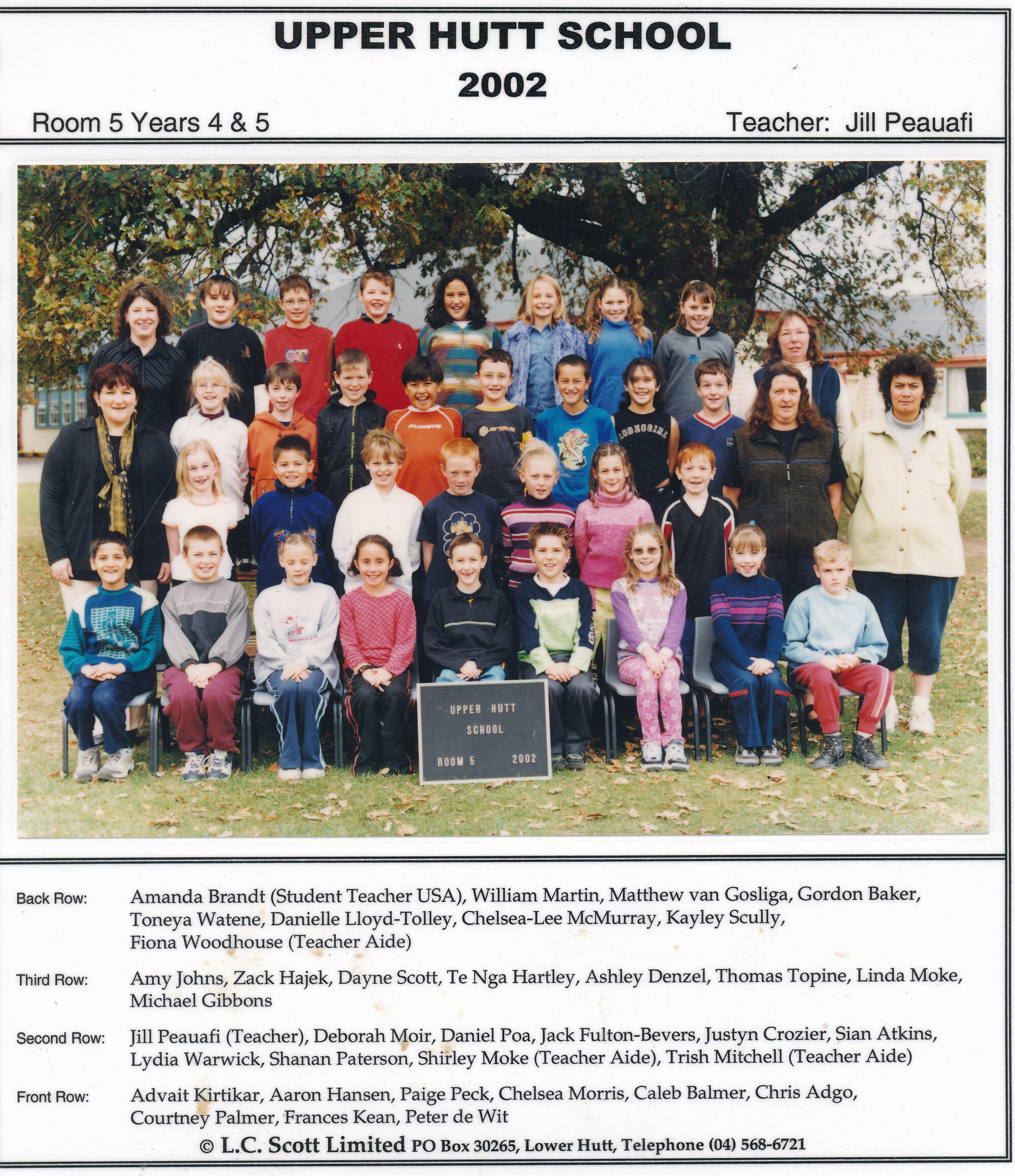 Upper Hutt School, Room 5; 2002