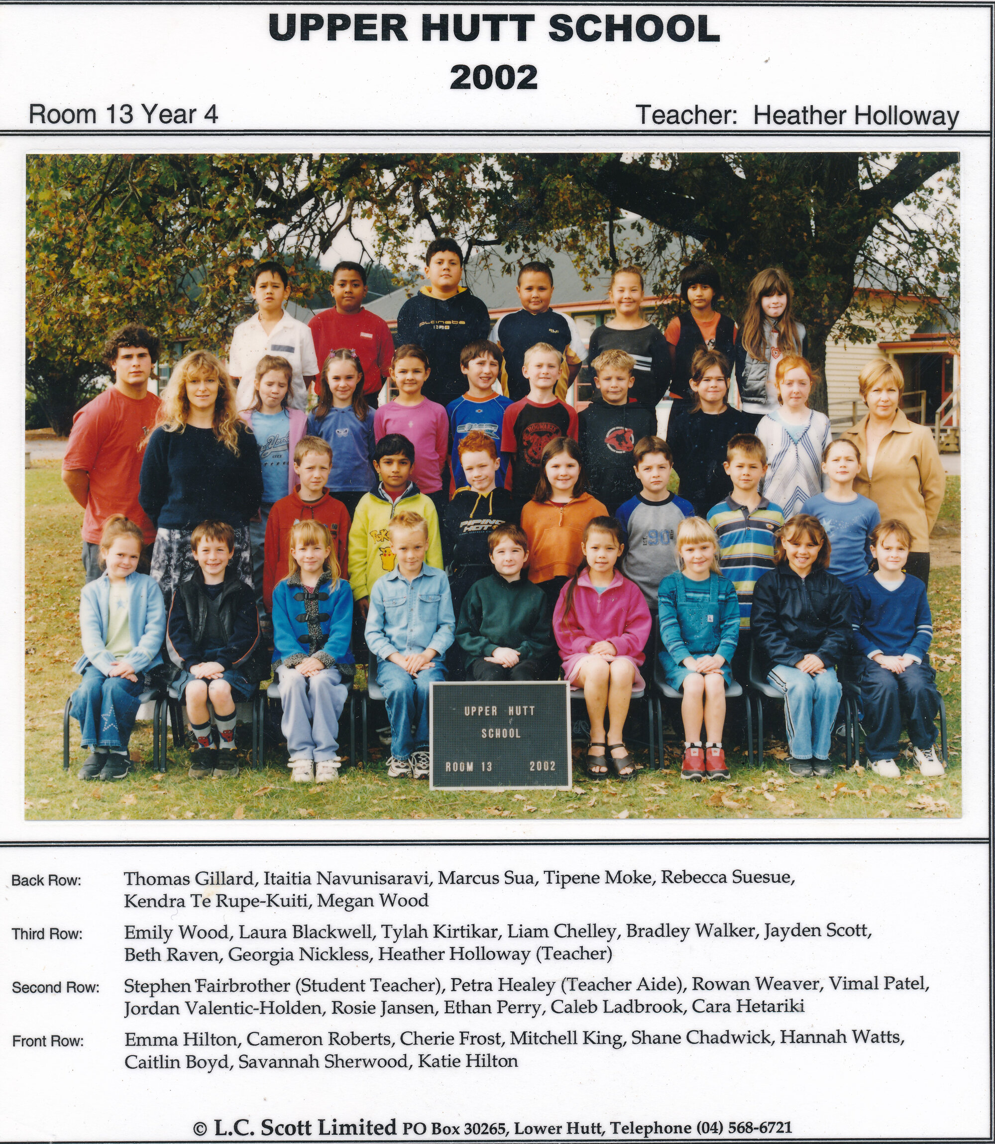 Upper Hutt School, Room 13; 2002