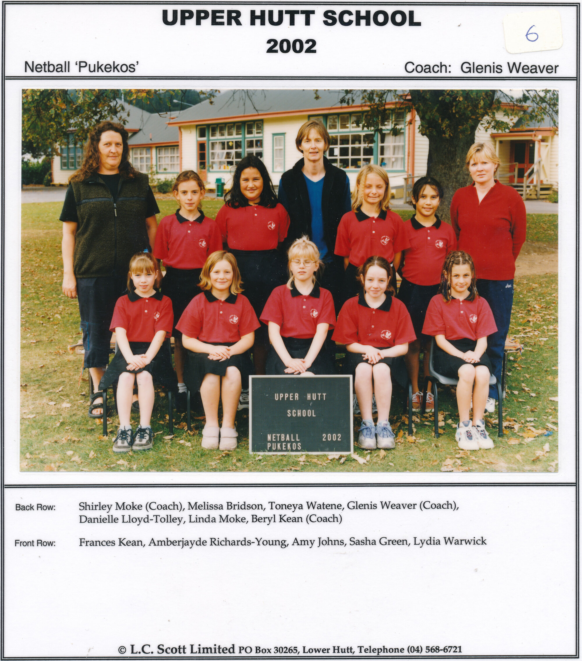 Upper Hutt School, Netball 'Pukekos'; 2002