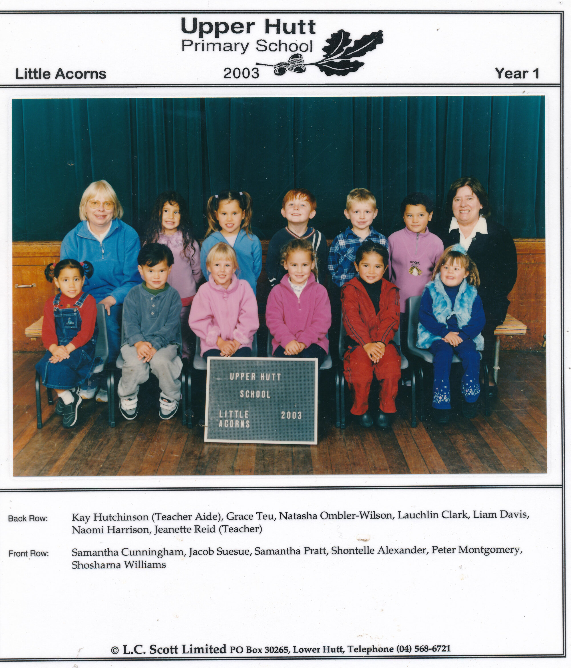 Upper Hutt School, 'Little Acorns'; 2003