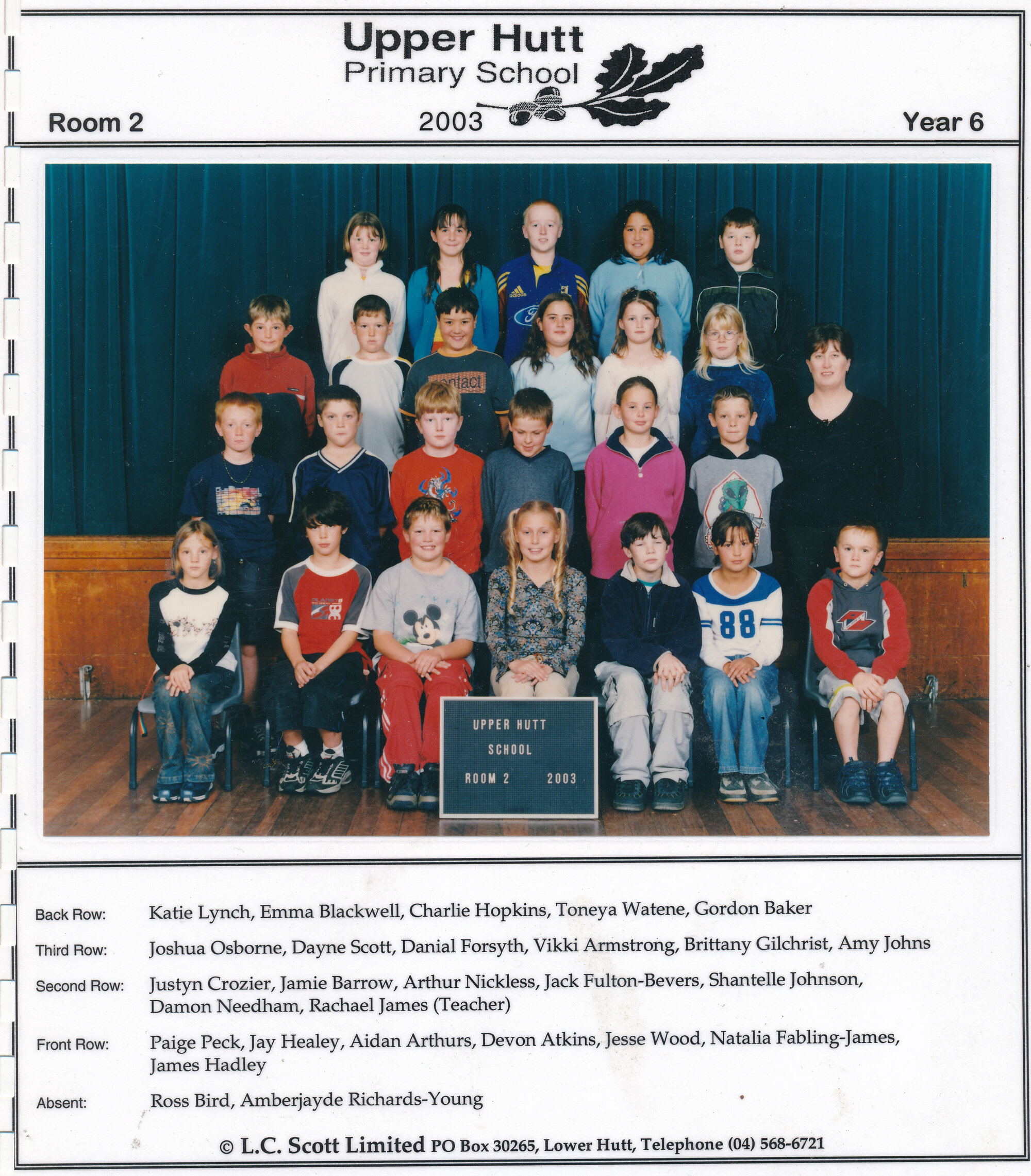 Upper Hutt School, Room 2; 2003