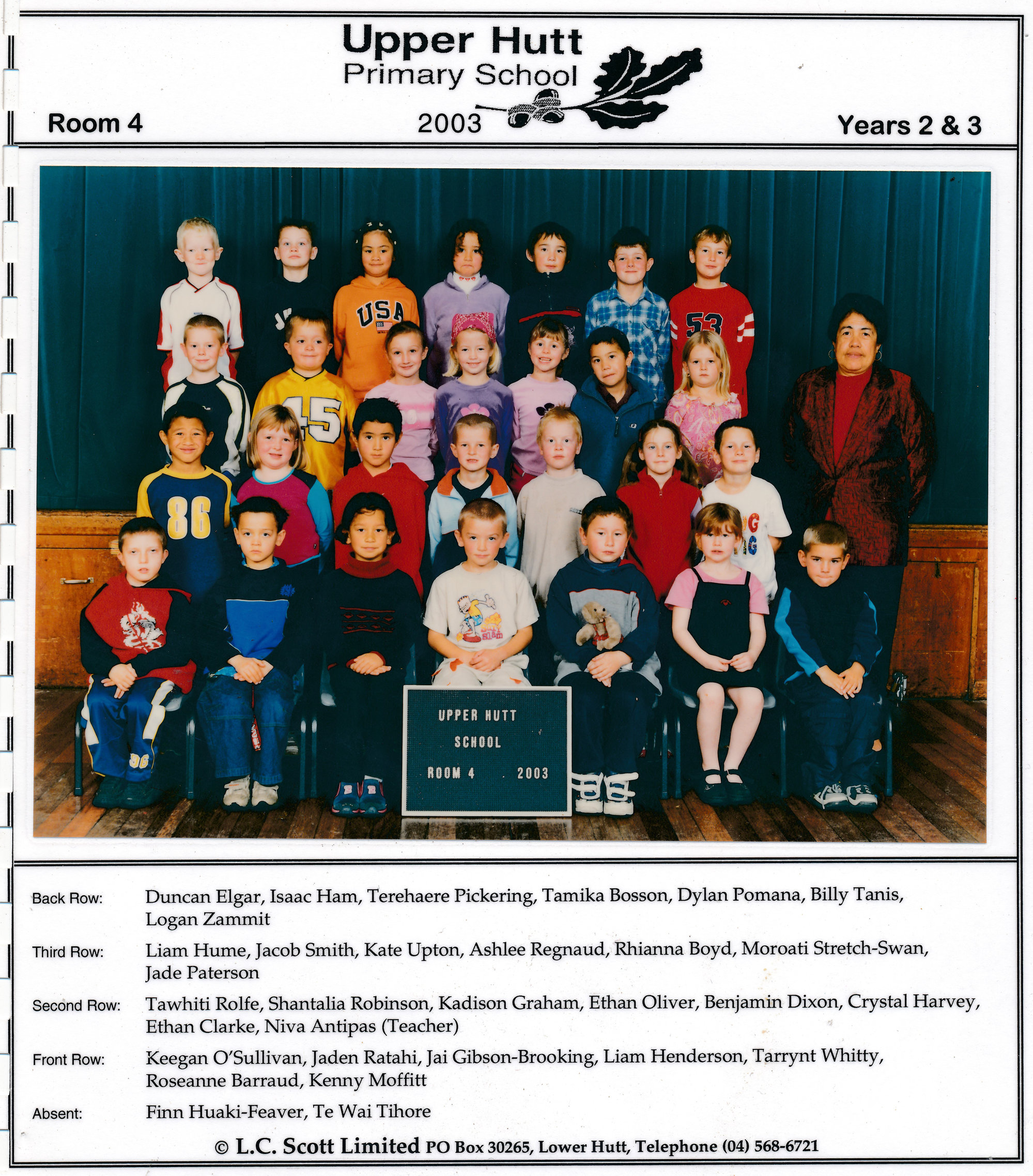 Upper Hutt School, Room 4; 2003