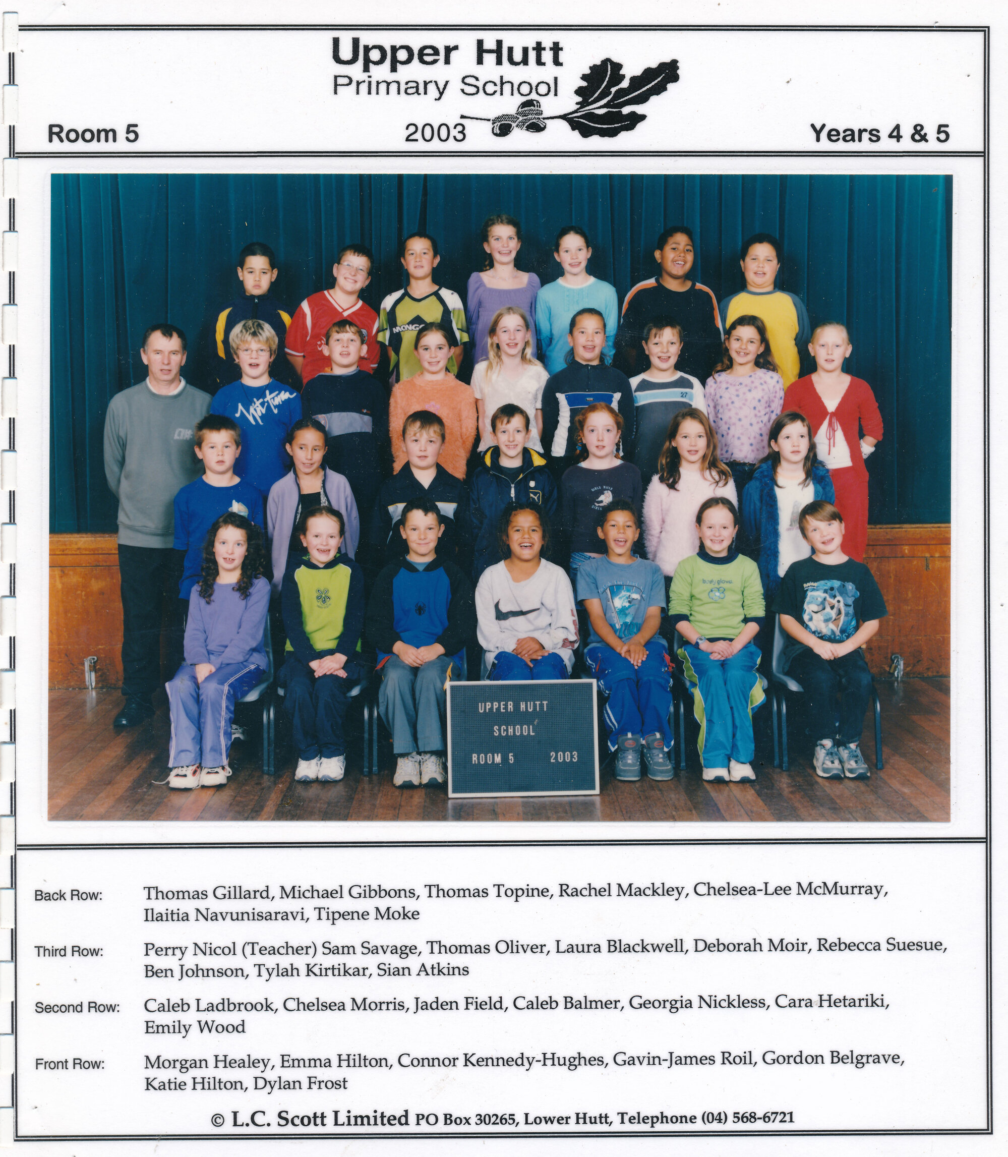 Upper Hutt School, Room 5; 2003