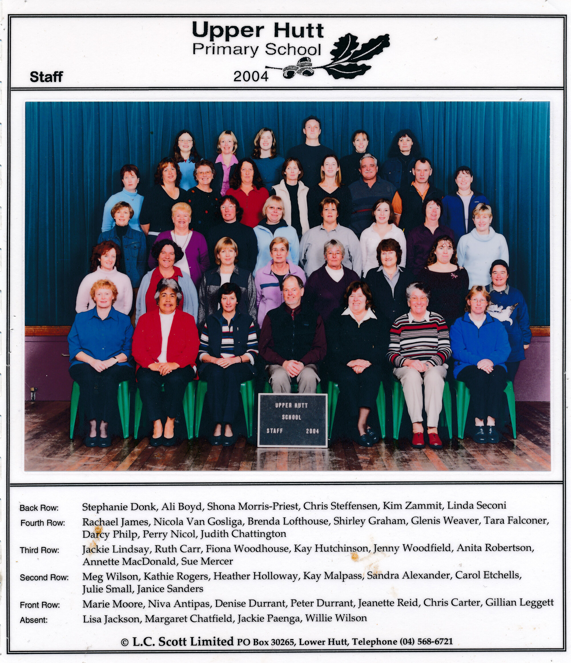 Upper Hutt School, Staff; 2004