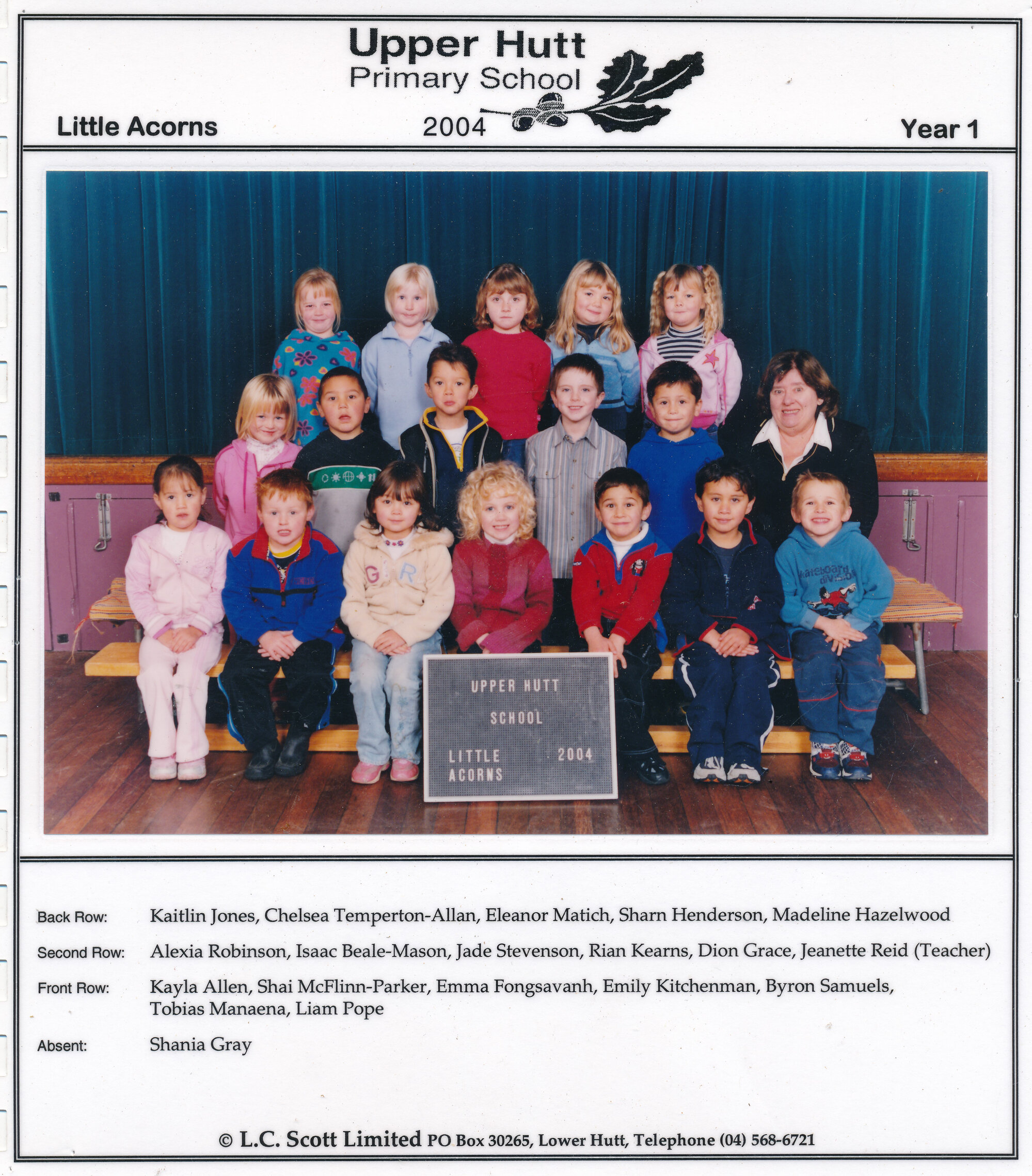 Upper Hutt School, 'Little Acorns'; 2004