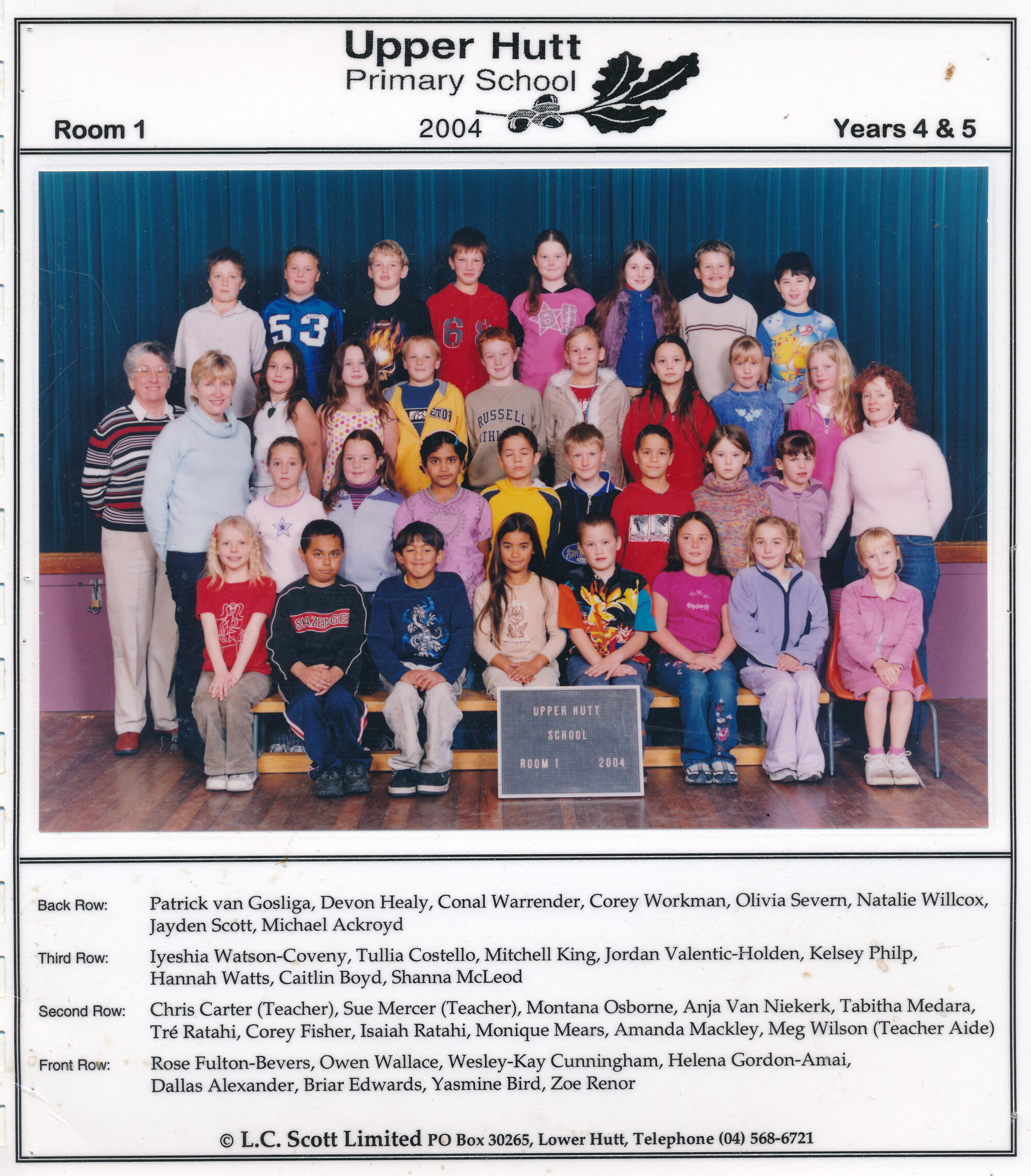 Upper Hutt School, Room 1; 2004