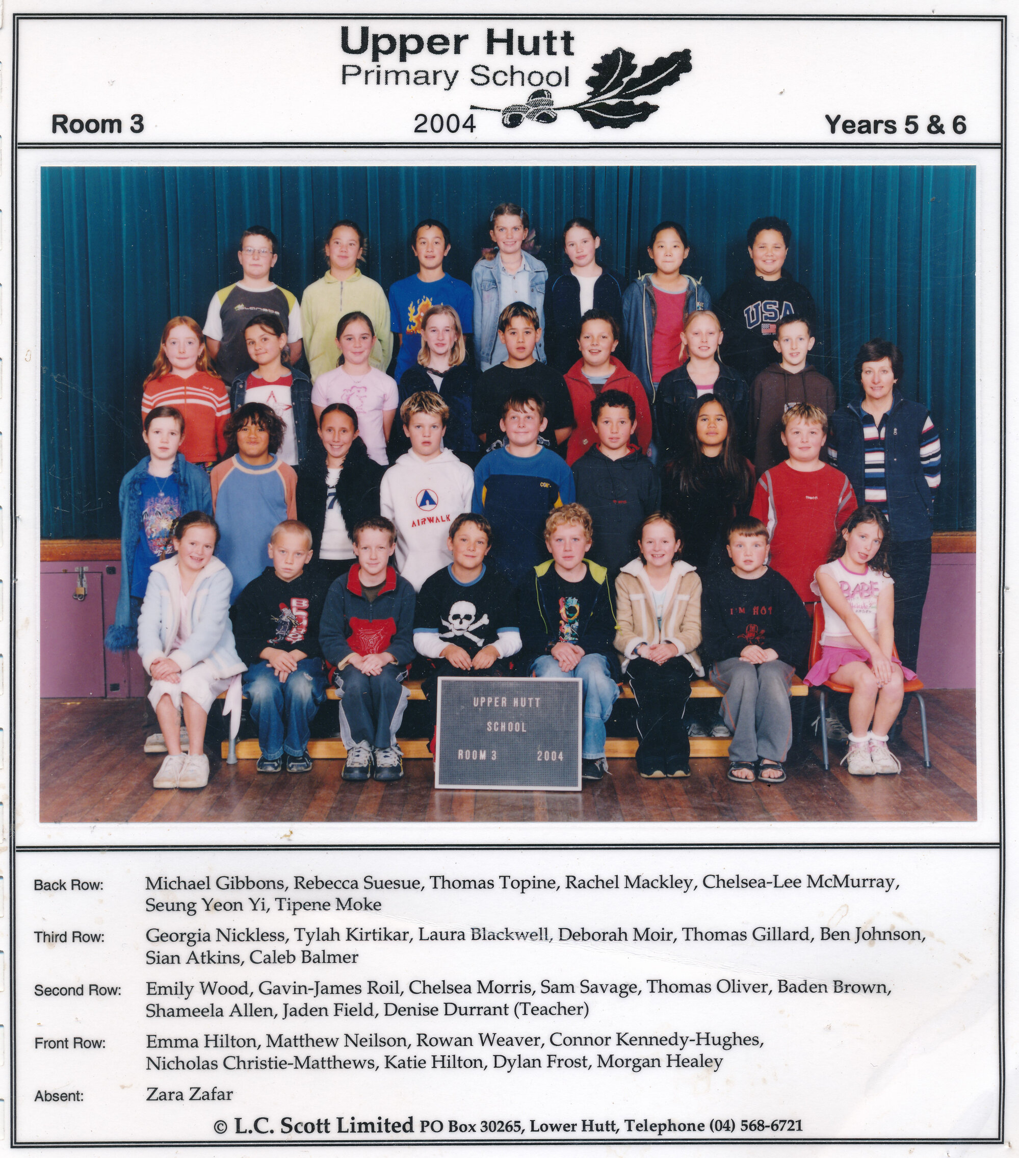 Upper Hutt School, Room 3; 2004
