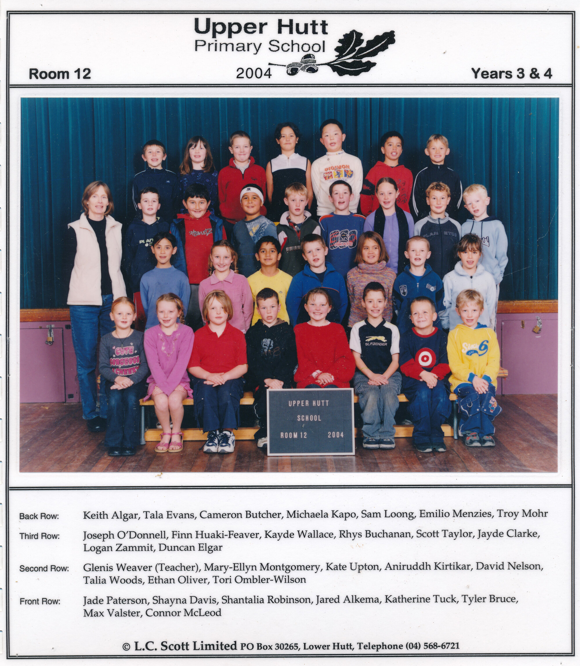 Upper Hutt School, Room 12; 2004