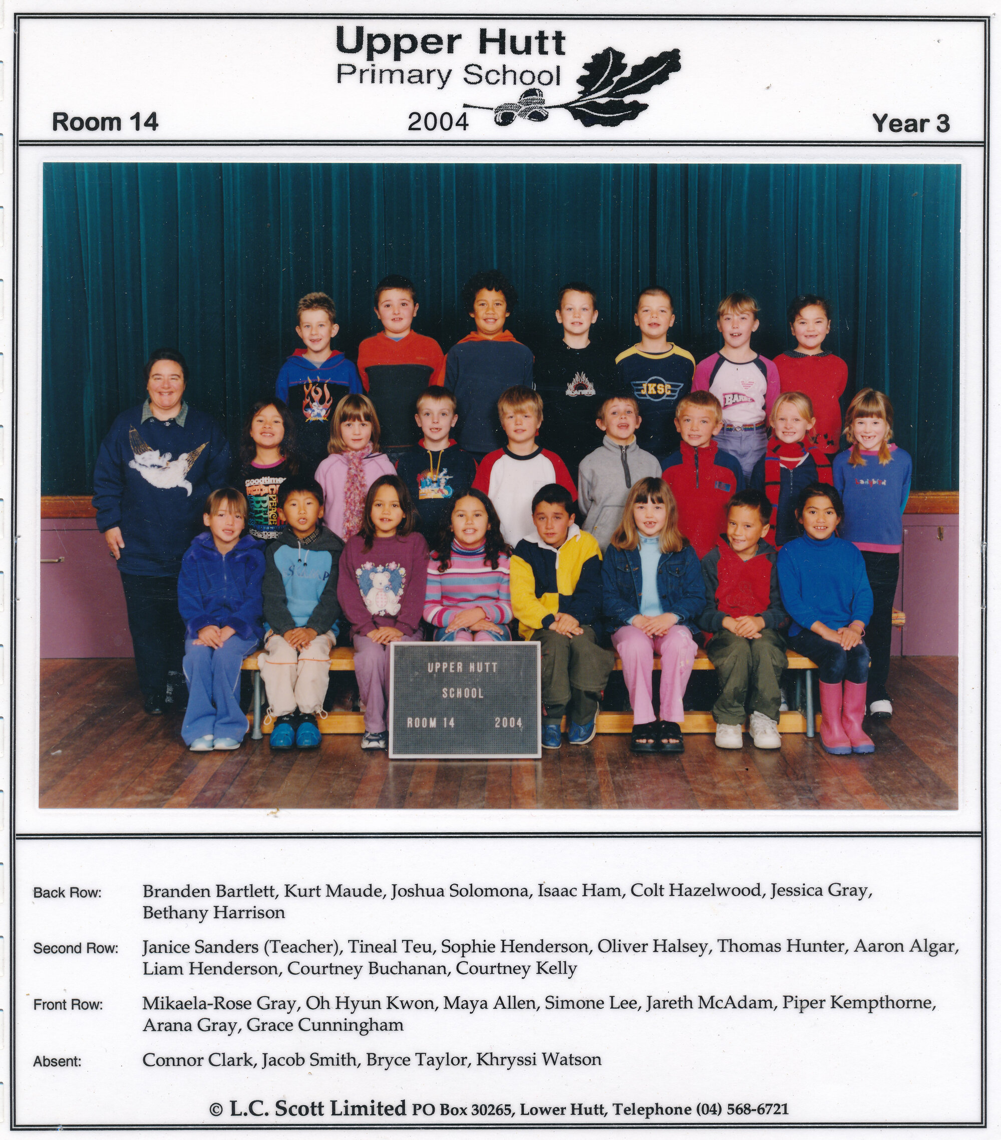 Upper Hutt School, Room 14; 2004