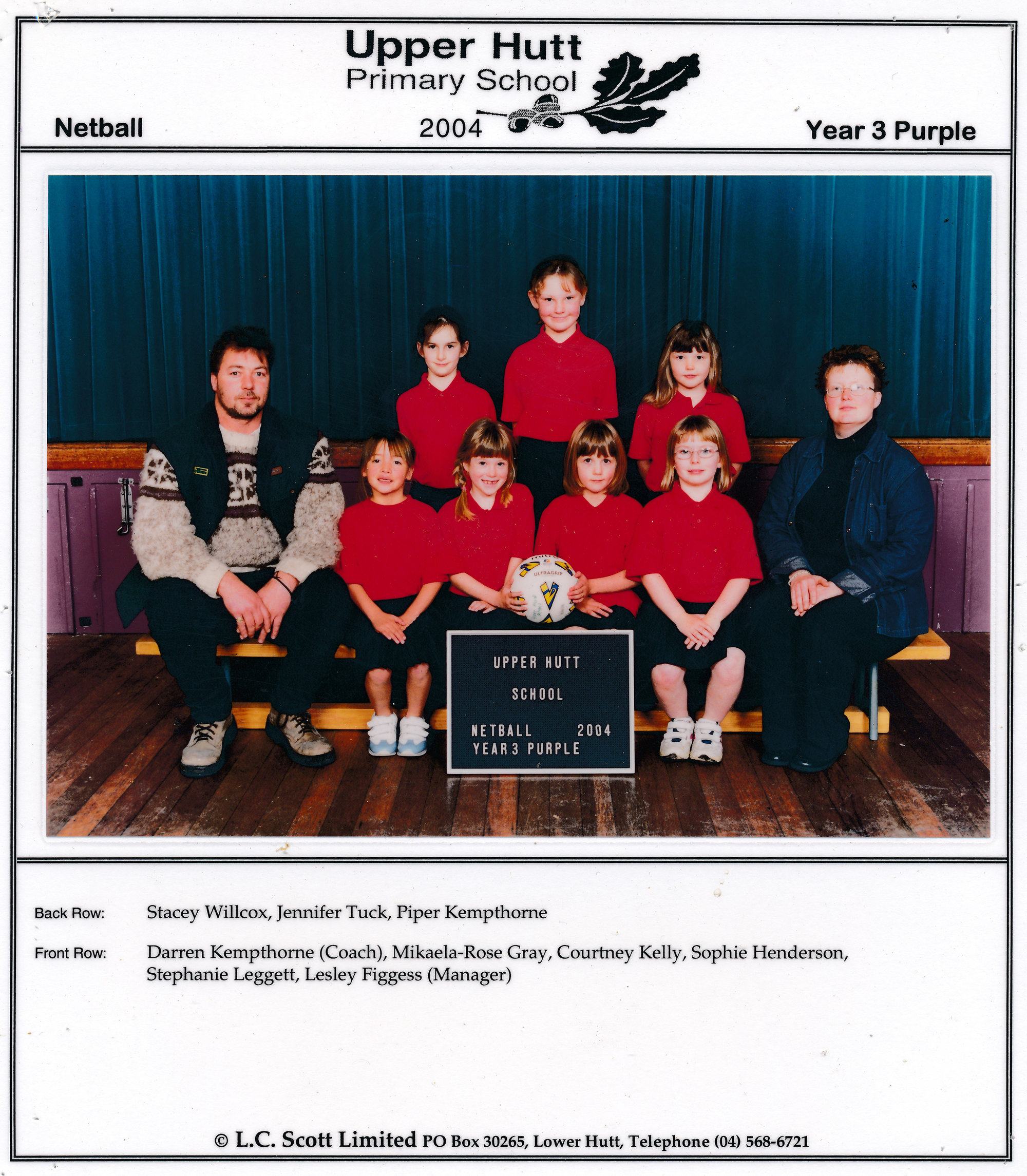 Upper Hutt School, Netball 'Purple'; 2004