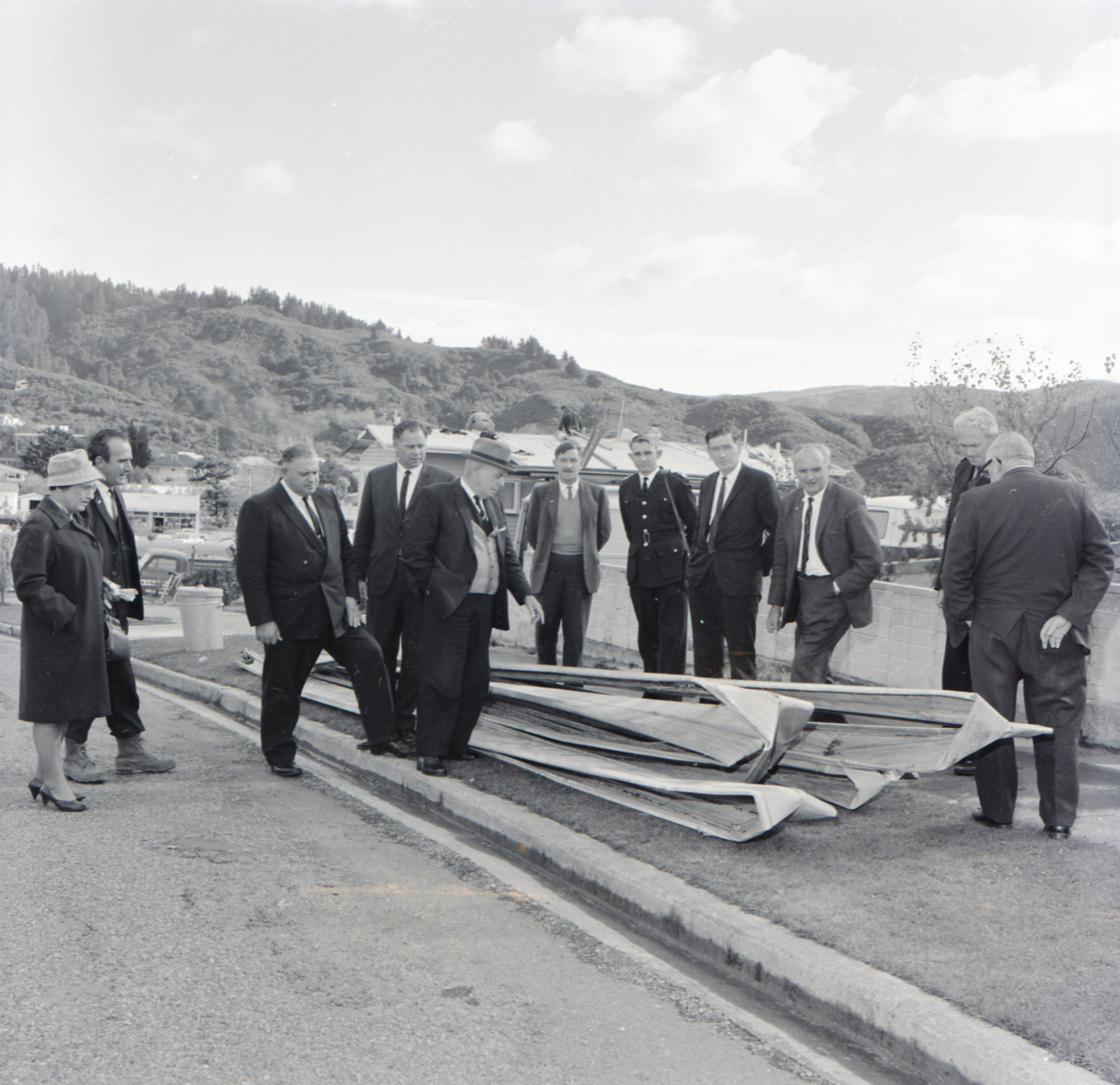 Wahine storm damage; Dowling Grove; long-run roofing blown off.