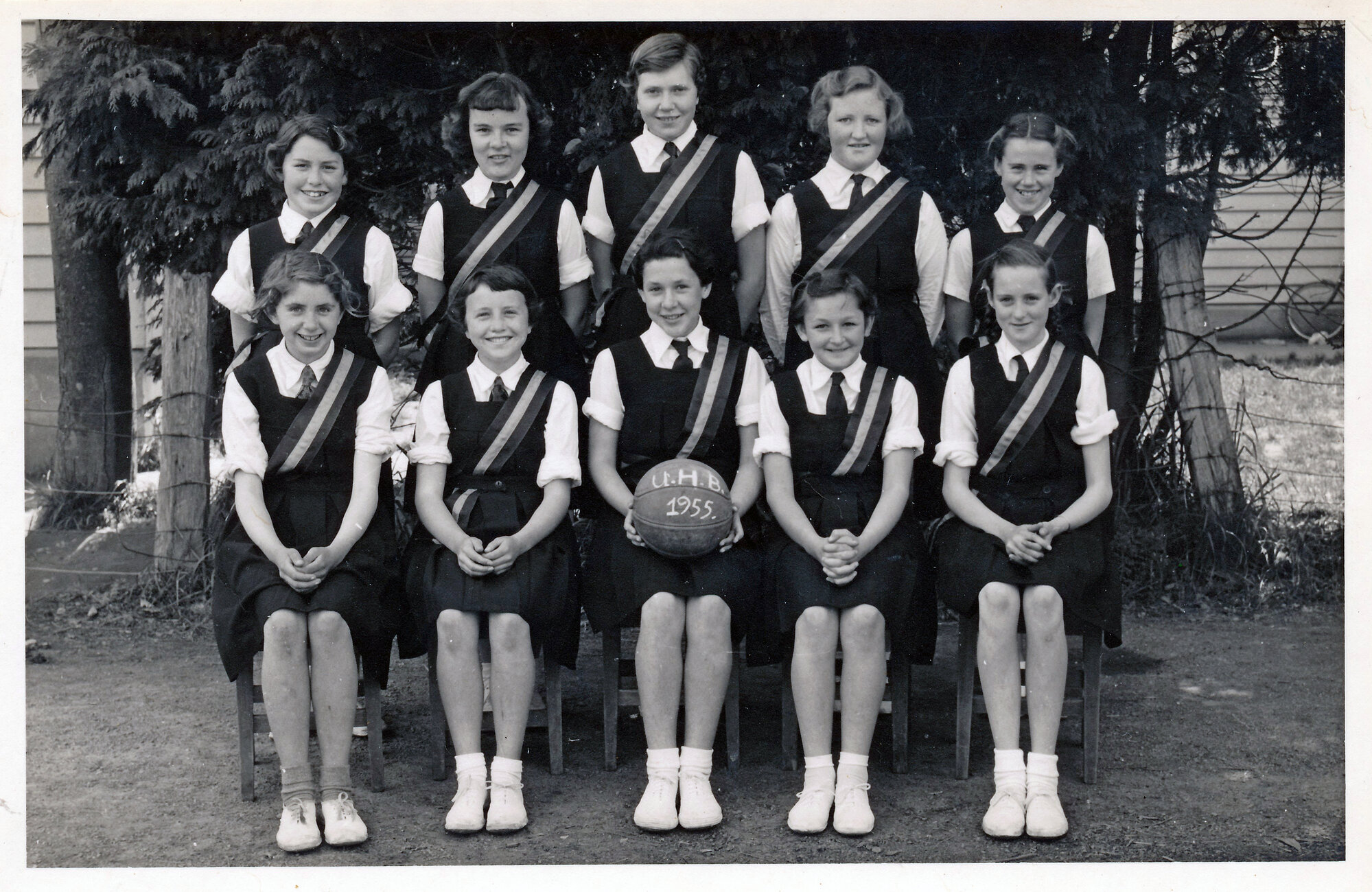 Upper Hutt School, Netball Team B; 1955