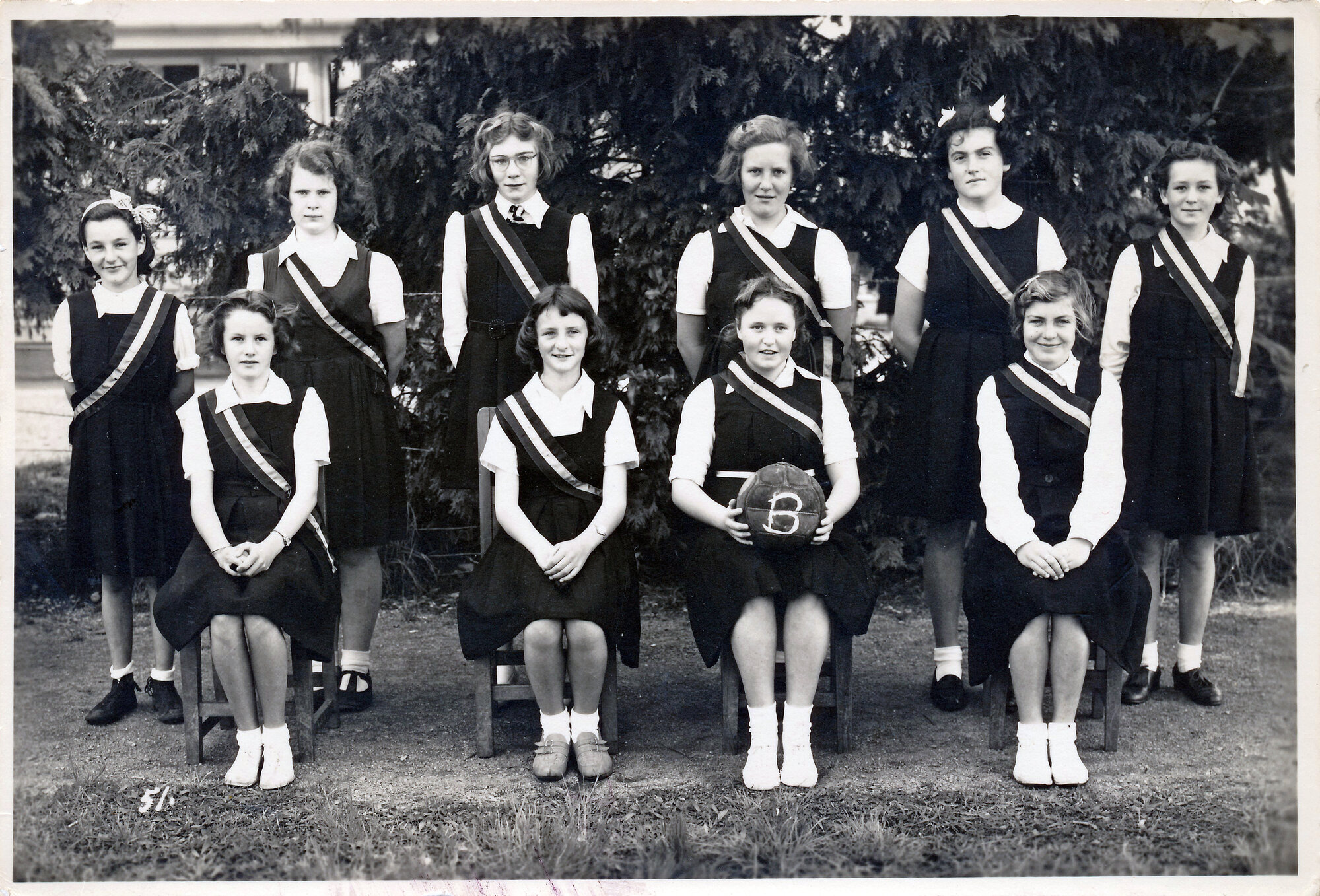 Upper Hutt School, Netball Team B; c.1955