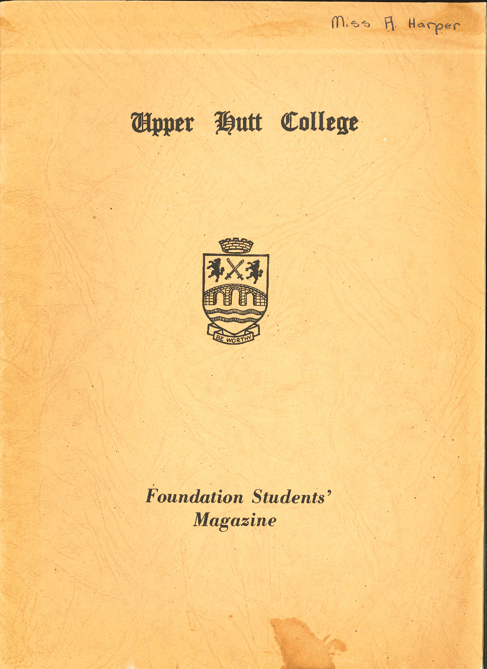 Upper Hutt College Foundation Student's Magazine: 1962