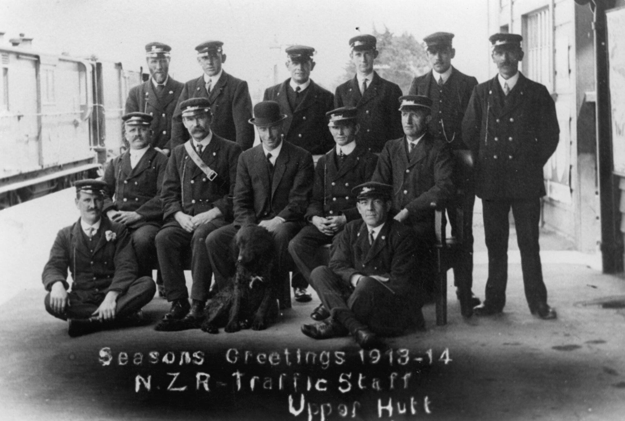 New Zealand Railways traffic section staff, Upper Hutt station.