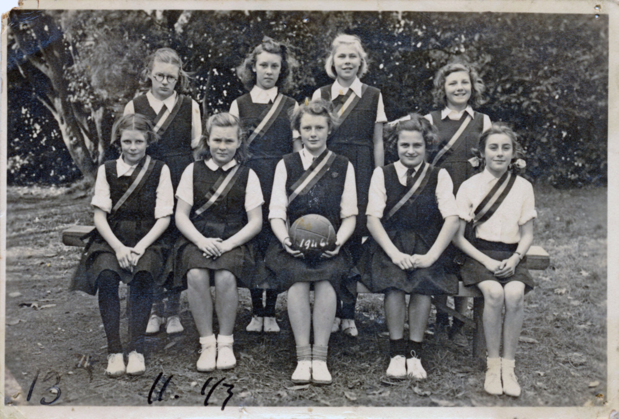 Upper Hutt School, unidentified netball team; 1946