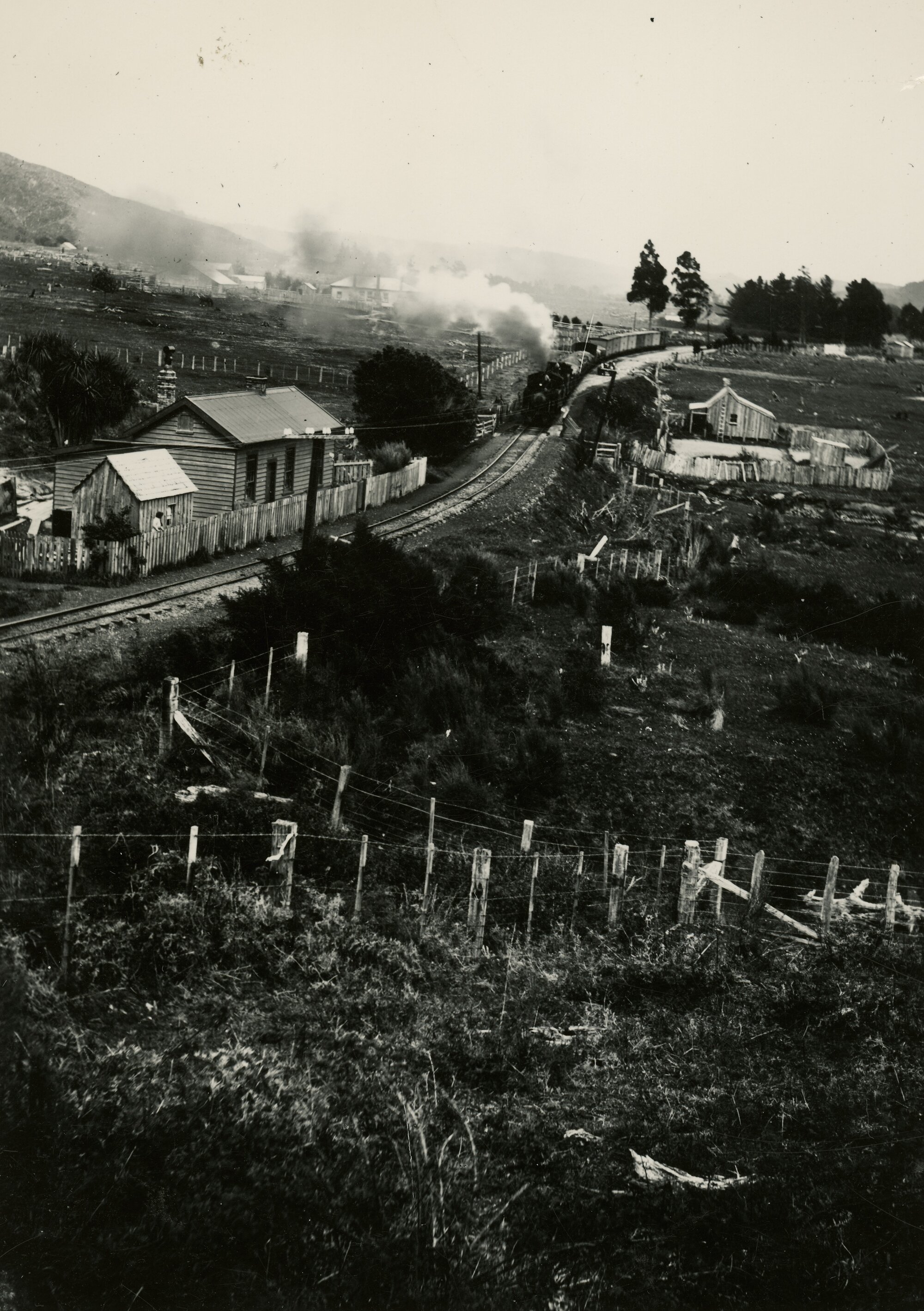Railway to Wairarapa at Colletts Creek; Mangaroa valley, opposite Maymorn Road.
