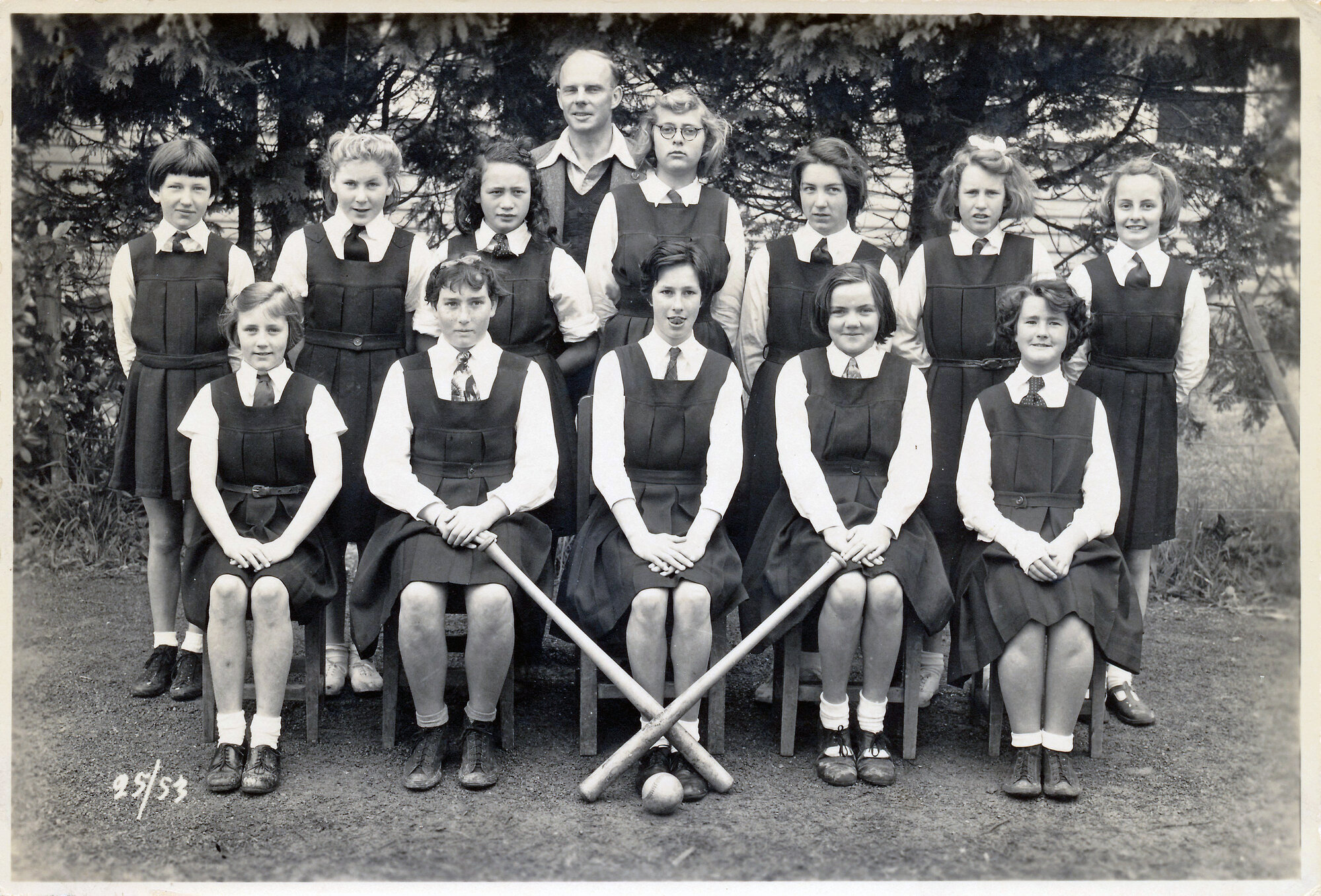 Upper Hutt School, girls' softball team; 1953