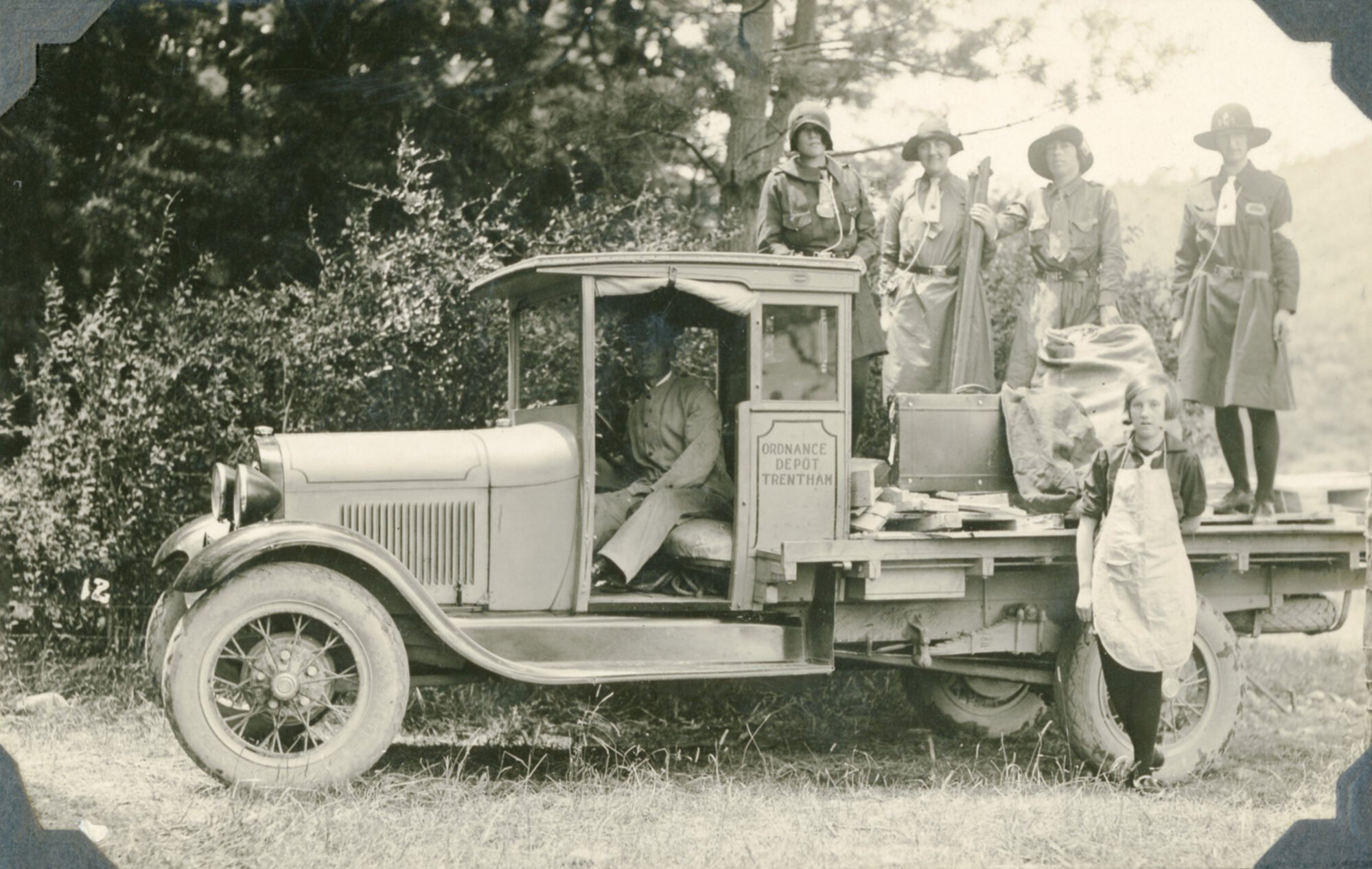 Ordnance Depot Trentham truck with unidentified Girl Guides; 1930 