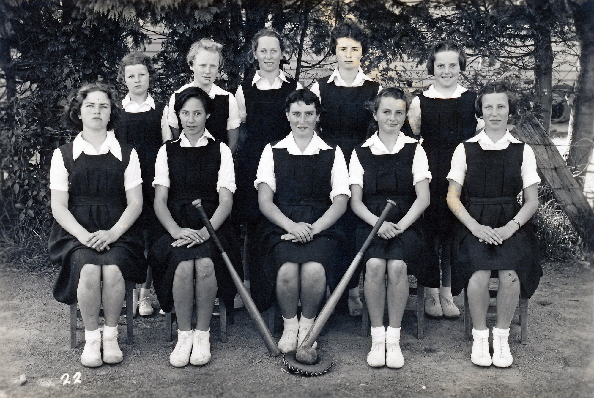 Upper Hutt School, girls' softball team; 1954