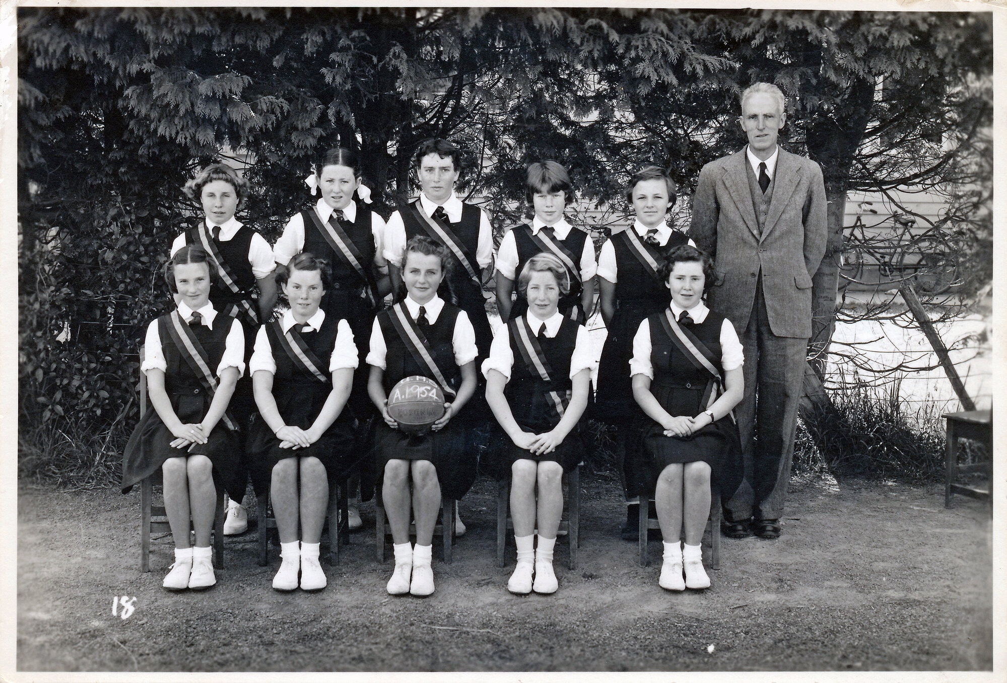Upper Hutt School, Netball Team A; 1954