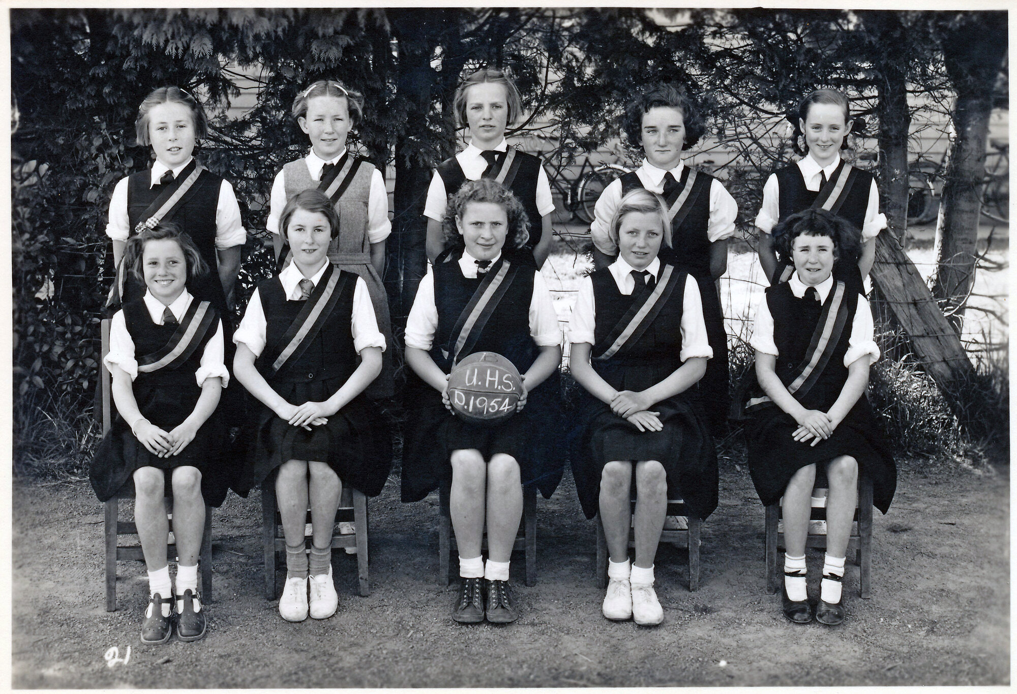 Upper Hutt School, Netball Team D; 1954