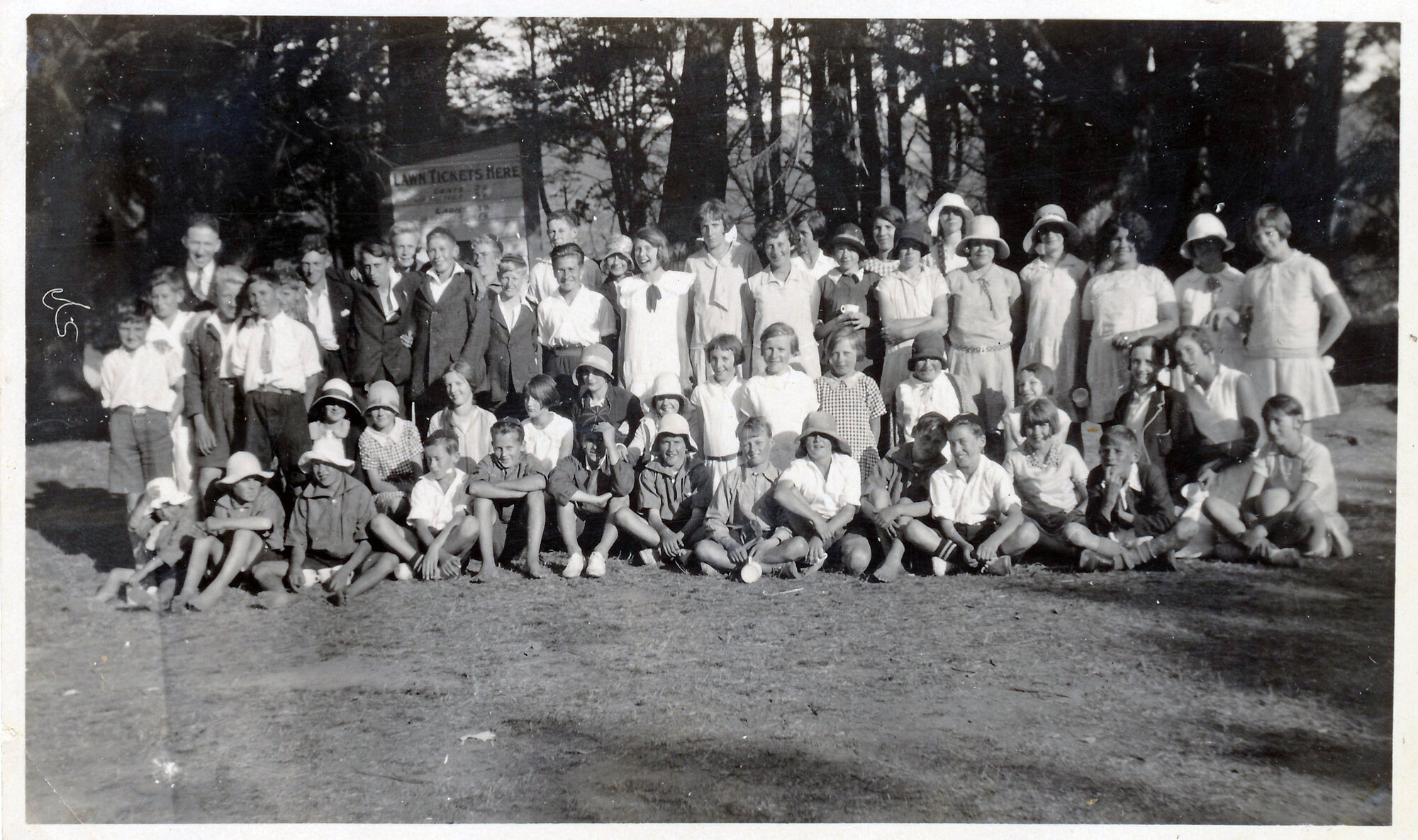 Upper Hutt School, Standard 6 at Trentham Racecourse; c.1925